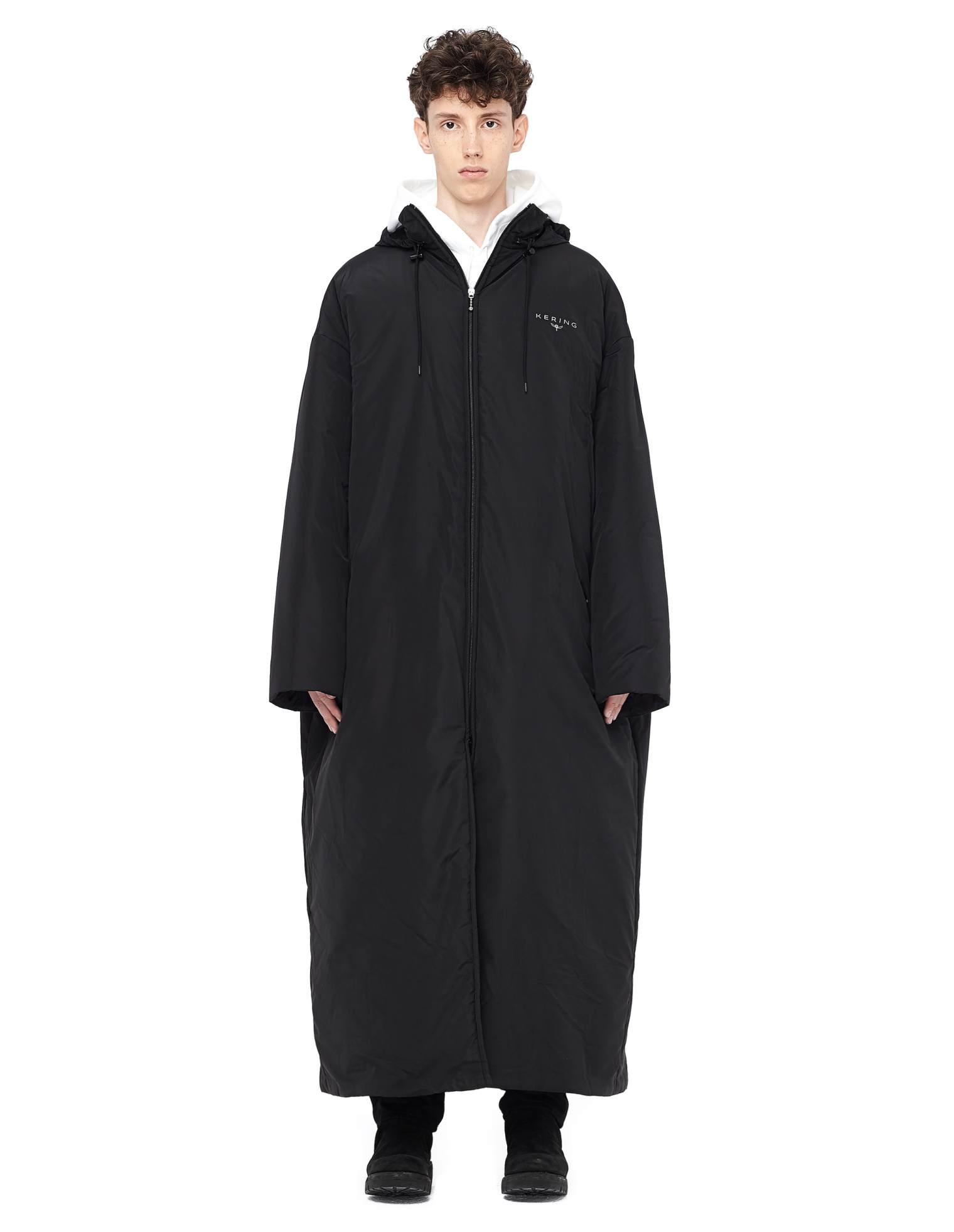 Balenciaga Floor Length Puffer Jacket with Logo