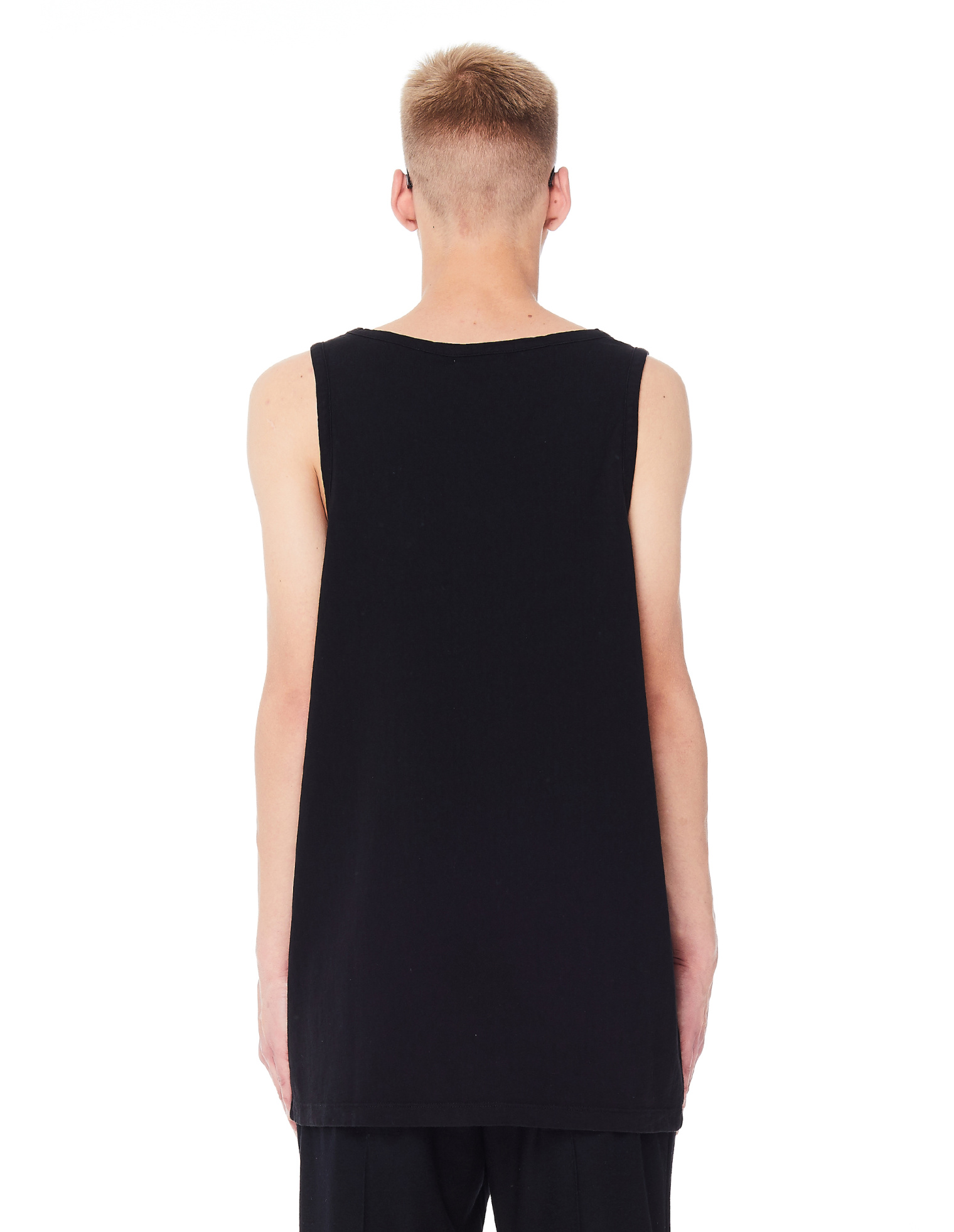 John Elliott Black Cotton Rugby Tank Top
