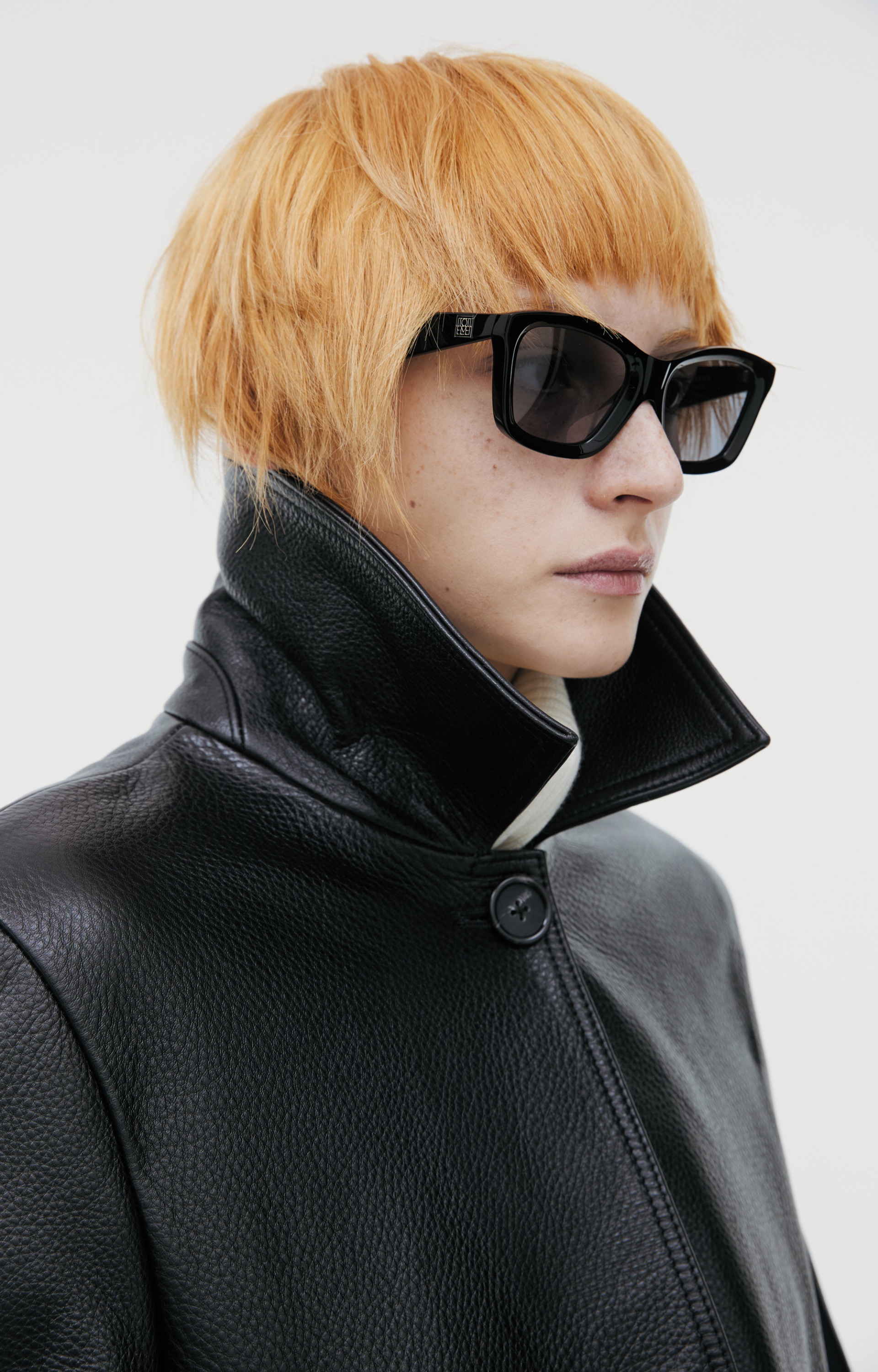 TOTEME Leather jacket with a turn-down collar