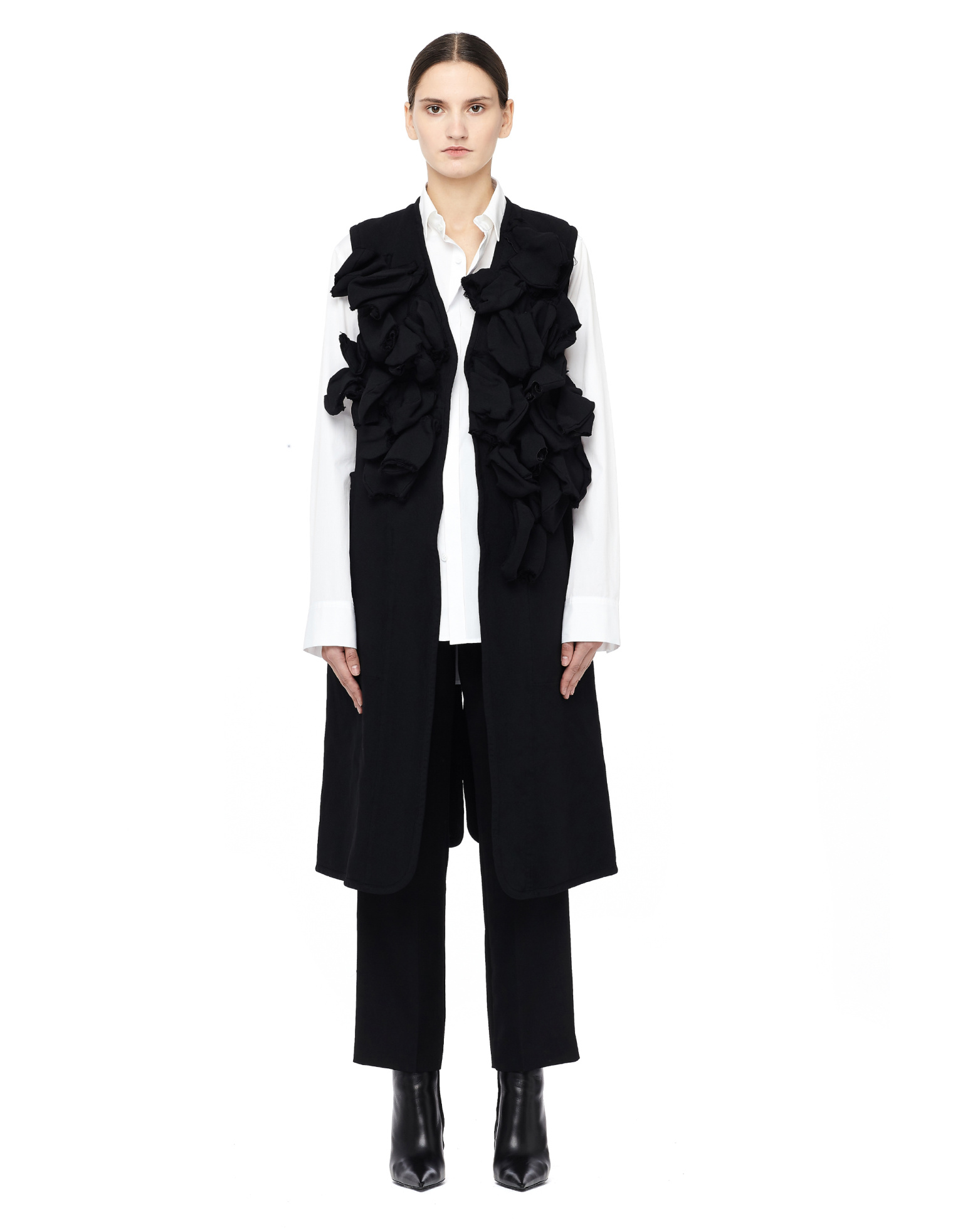 Comme des Garcons Удлиненный жилет с объемной аппликацией