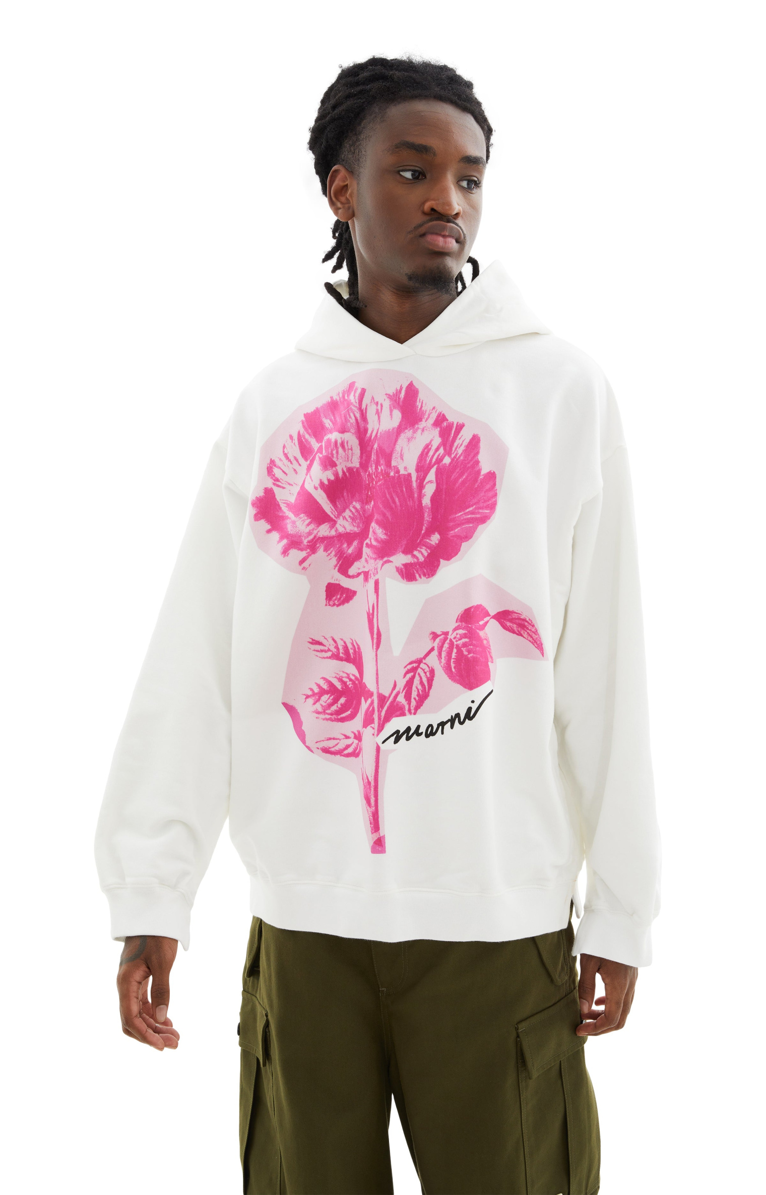 Marni Flower Printed Cotton Hoodie