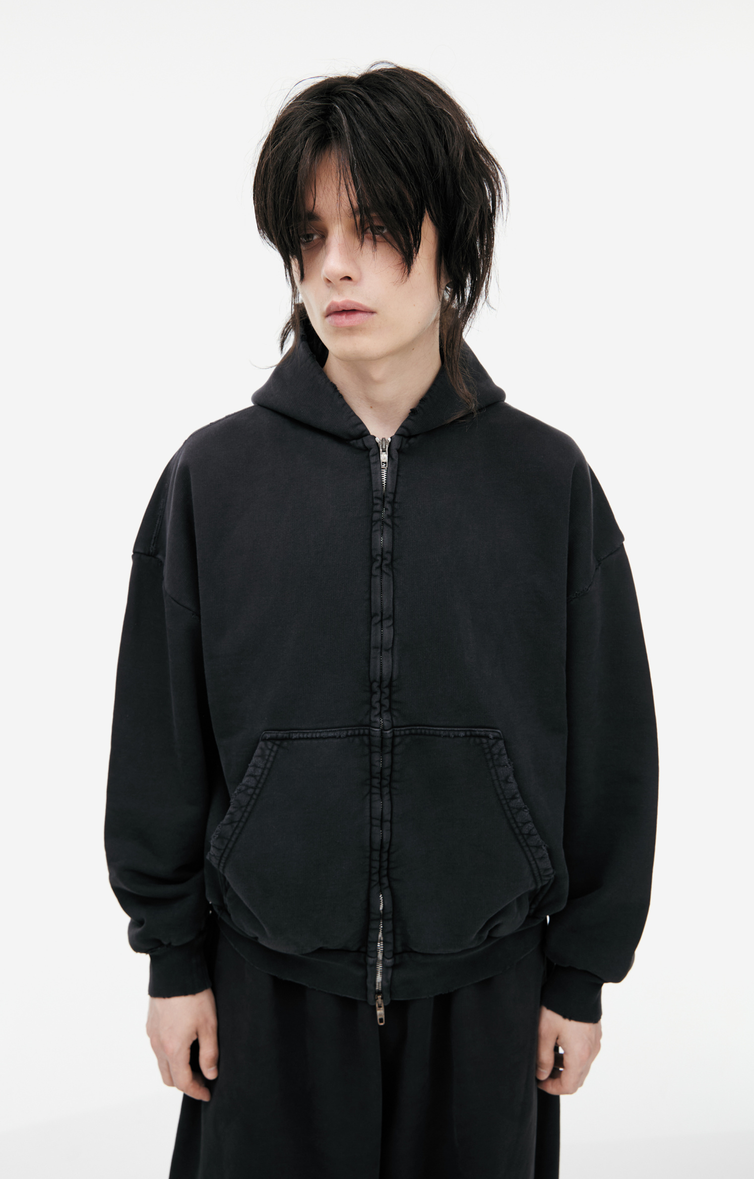 Balenciaga Dark grey zip up hoodie