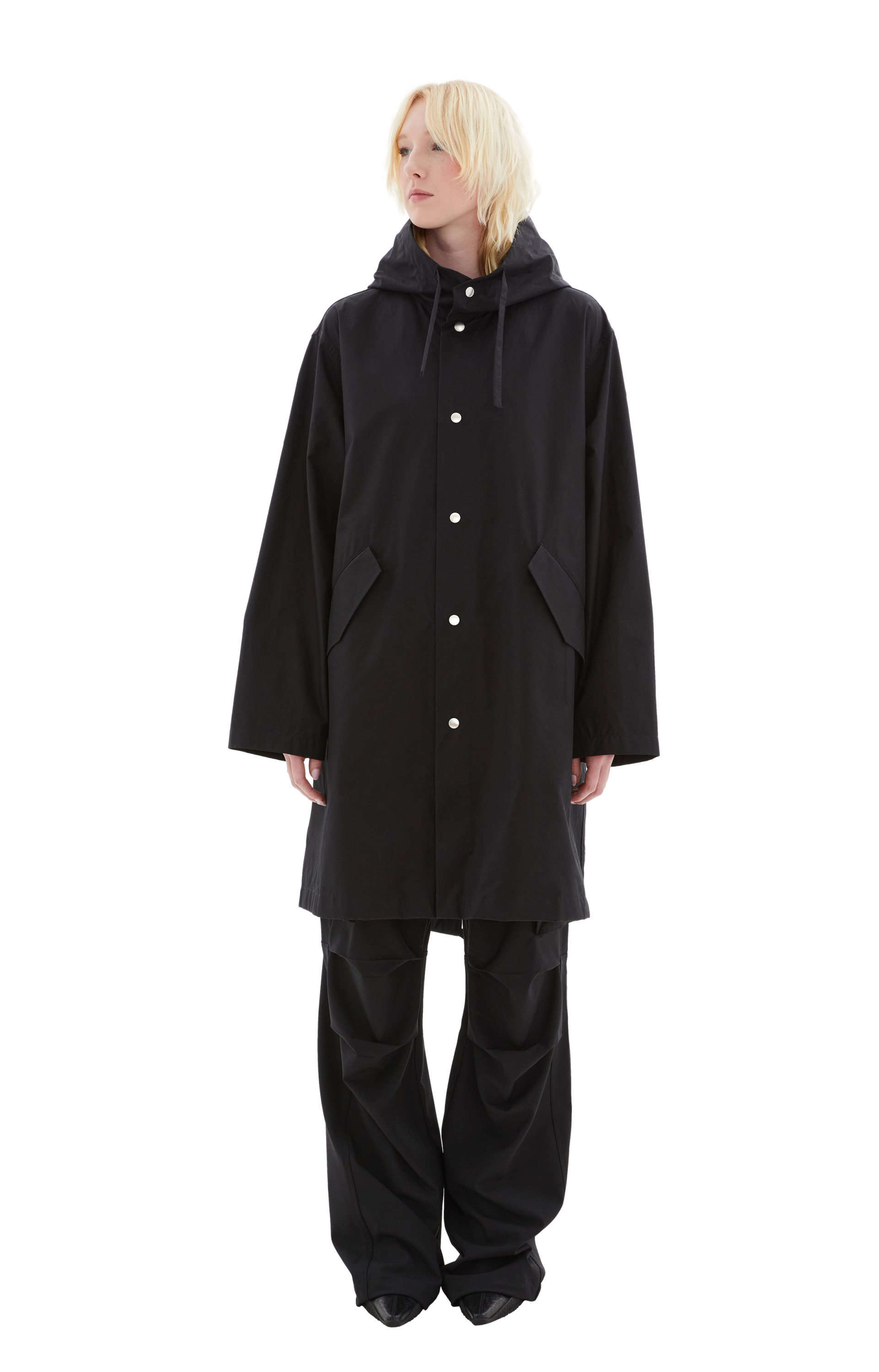 Jil Sander Black hooded jacket
