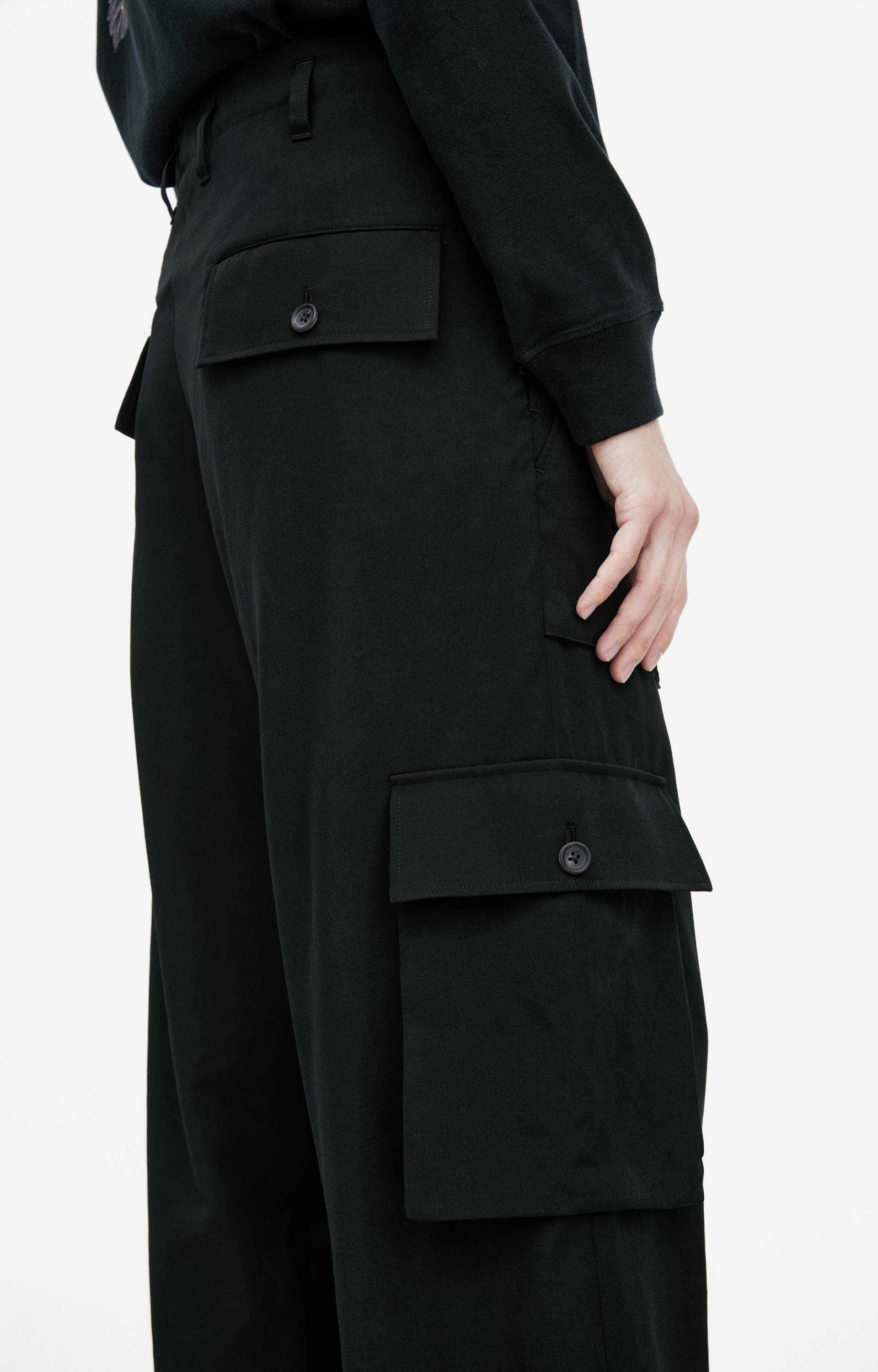 Yohji Yamamoto Black cargo trousers
