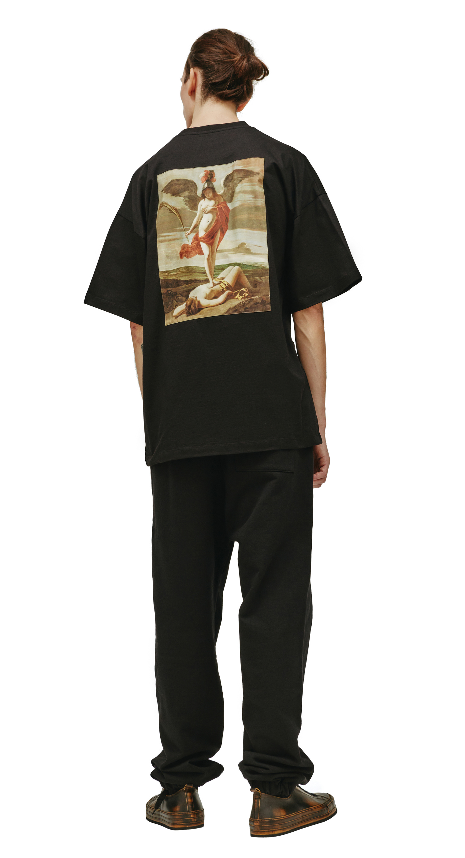 Buy OAMC men black oamc x louvre patch t-shirt for $319 online on 