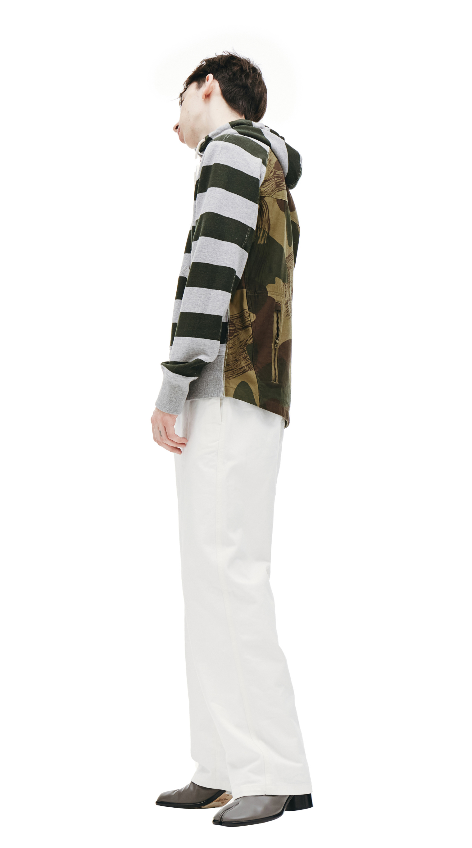 Junya Watanabe Striped & Camo Hoodie