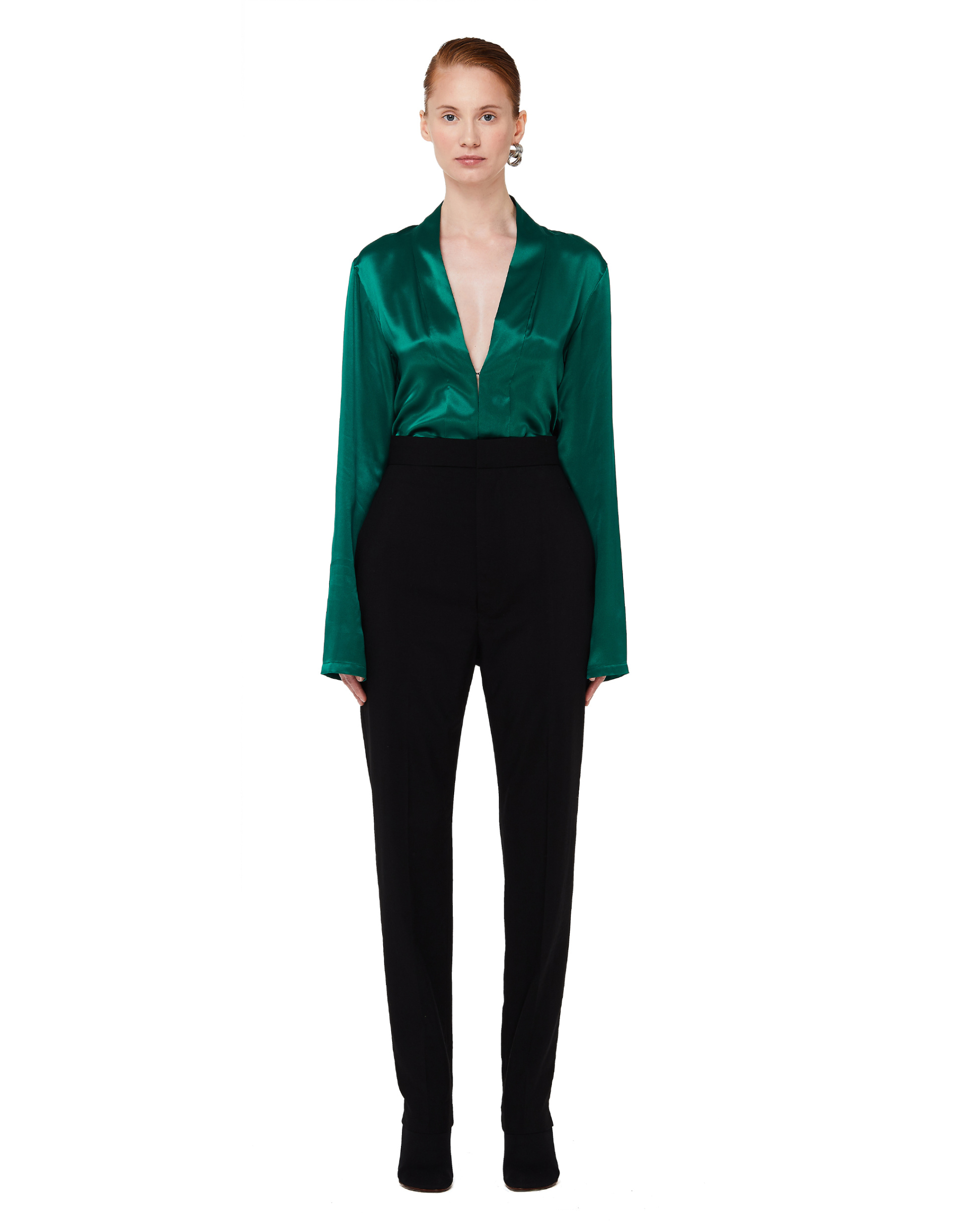 Haider Ackermann Green Silk Dali Blouse