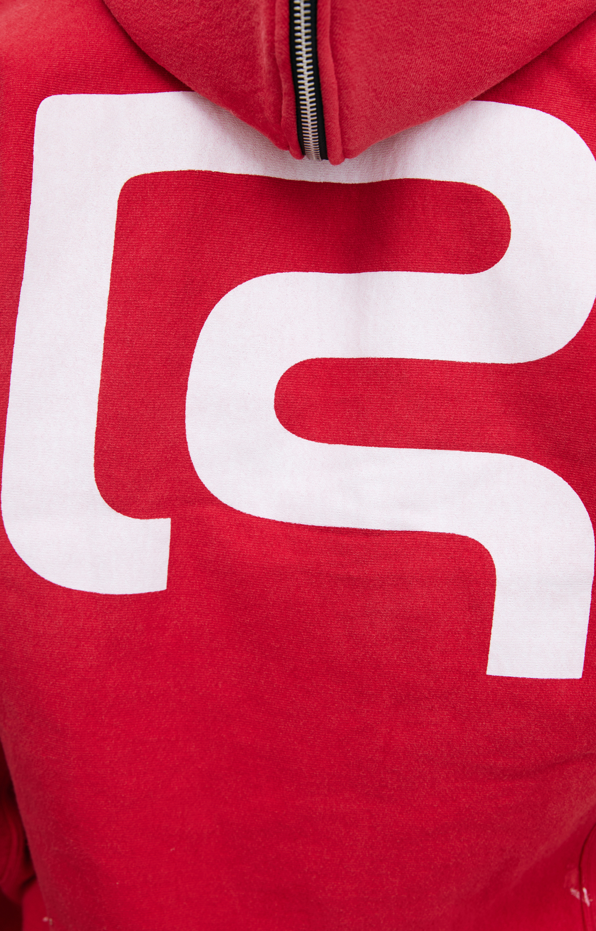 RRR123 Red zip-up hoodie
