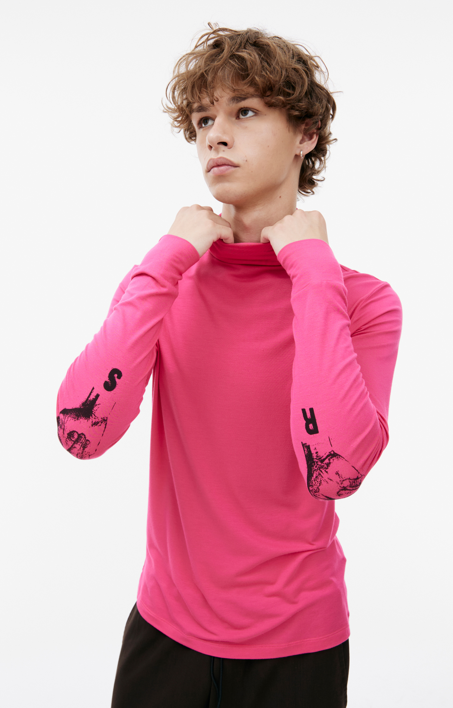 Raf Simons Pink turtleneck with logo