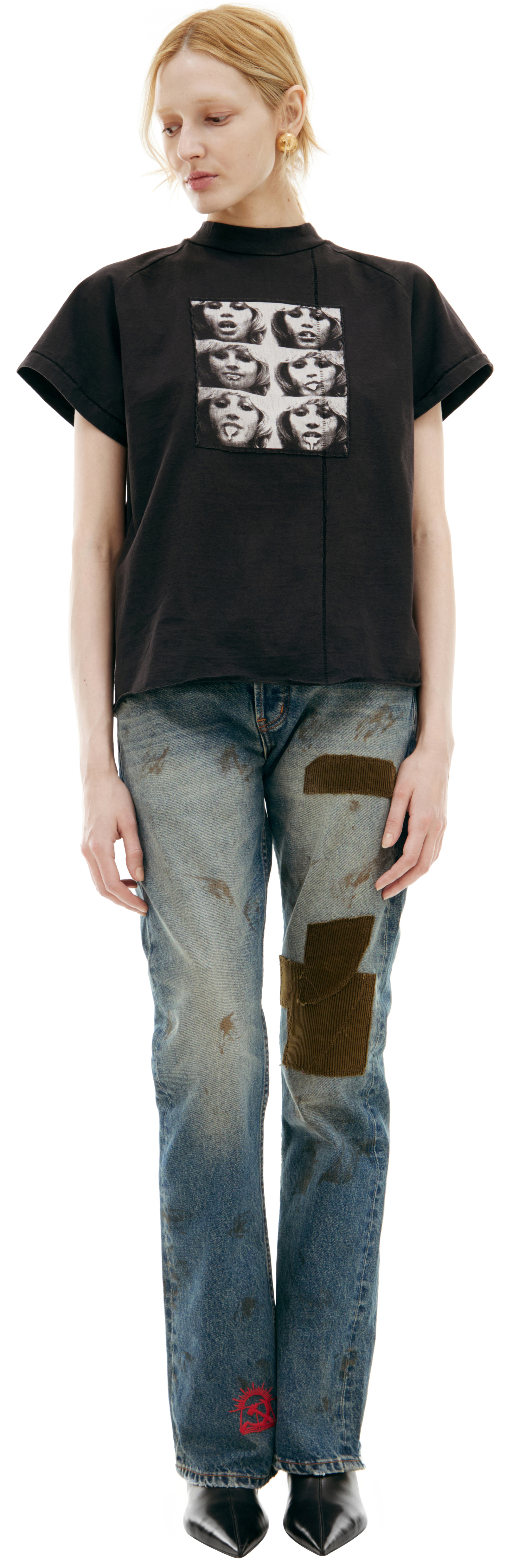 Enfants Riches Déprimés Black T-shirt with patches