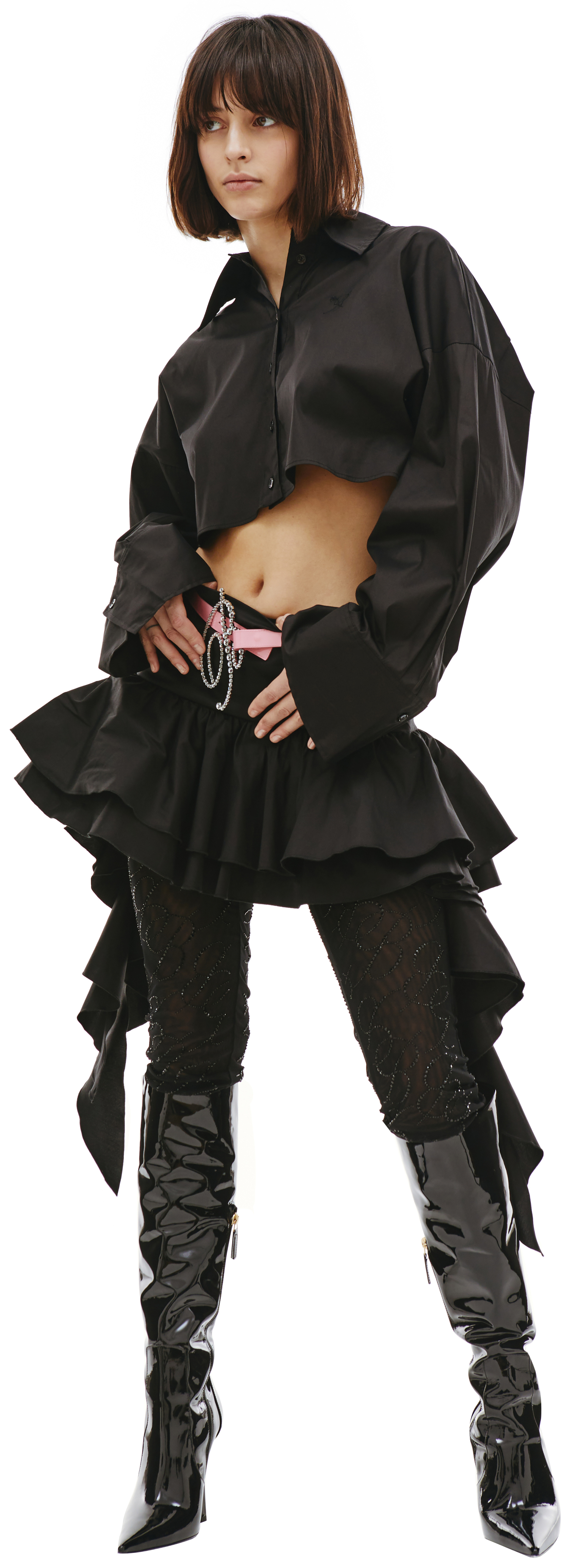 Blumarine Cotton Ruffled Miniskirt