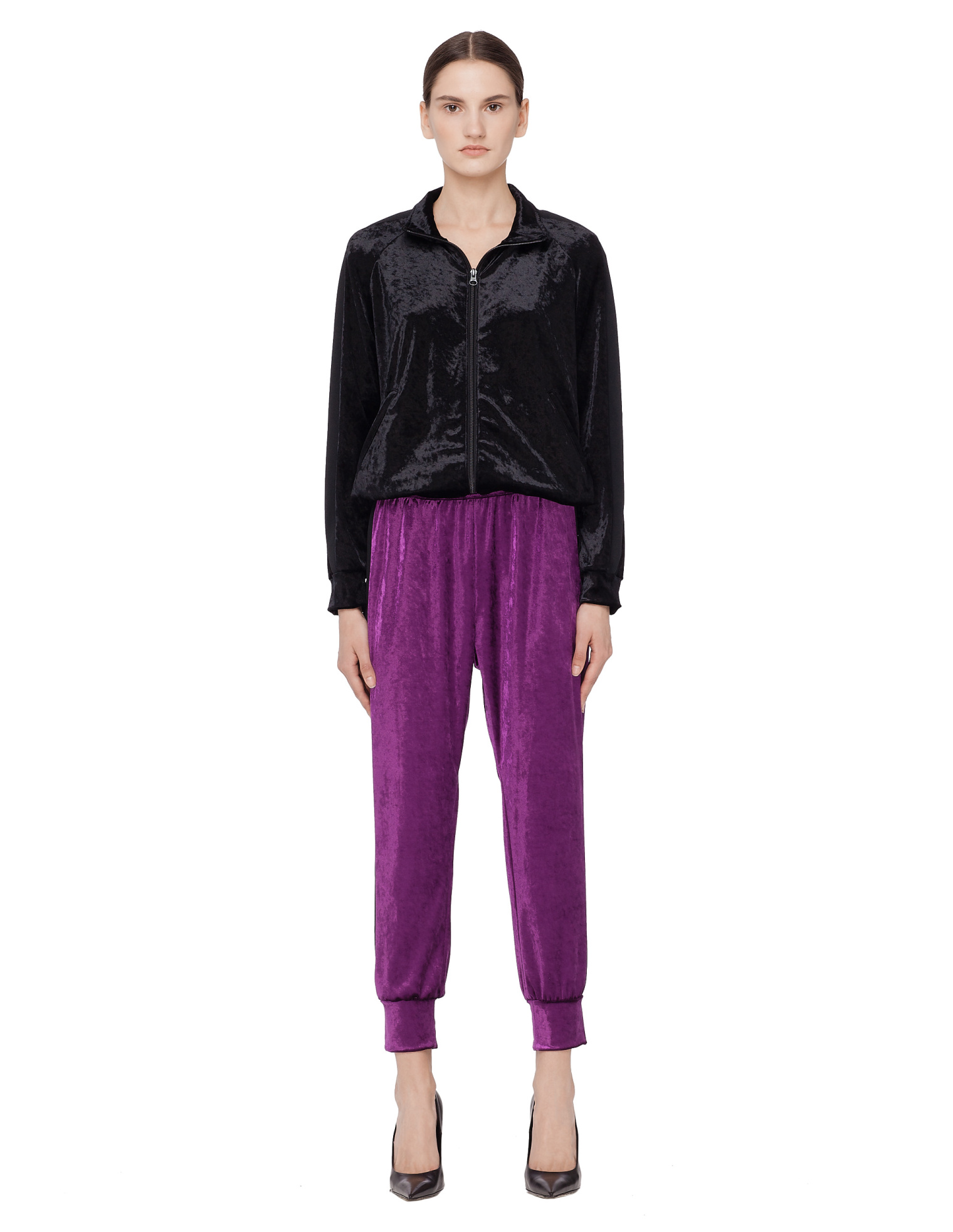 Junya Watanabe Фиолетовые брюки из бархата