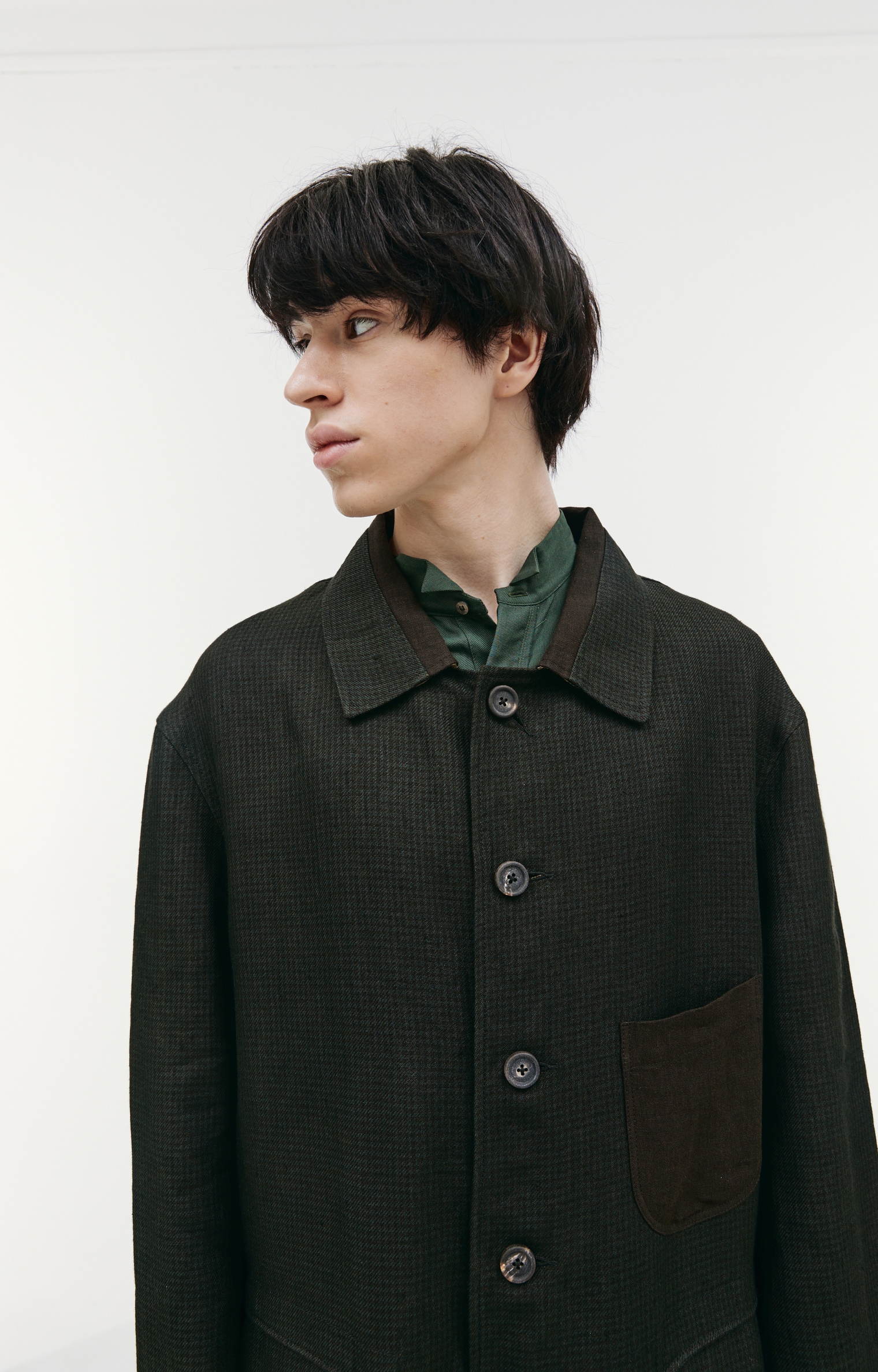 Ziggy Chen Coat with contrast pockets