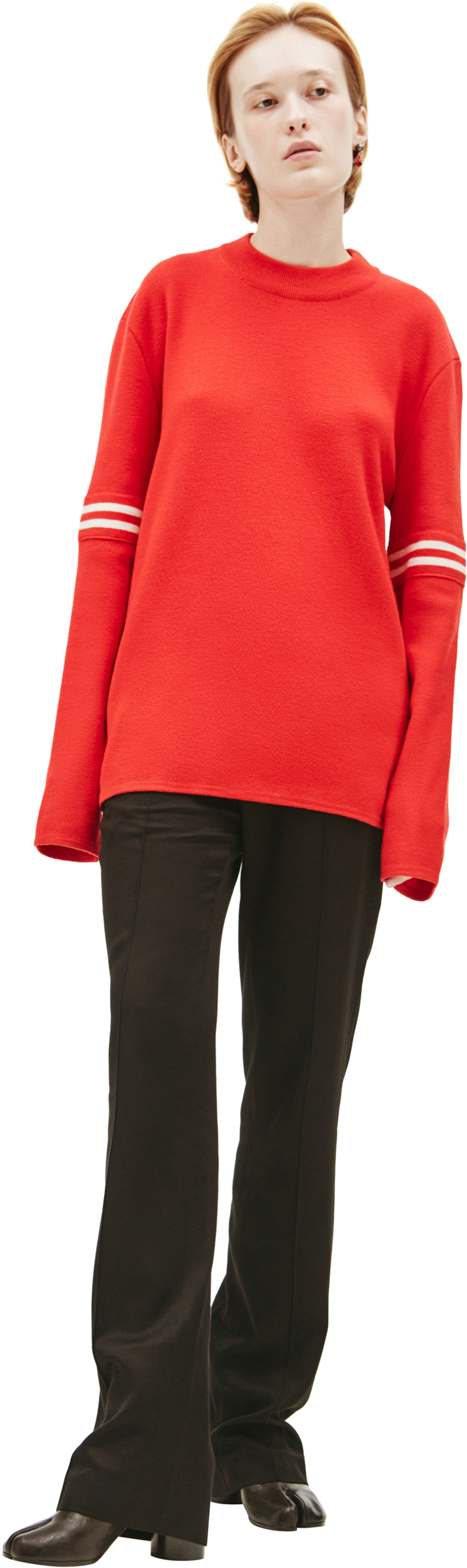 Maison Margiela Red wool striped sweater