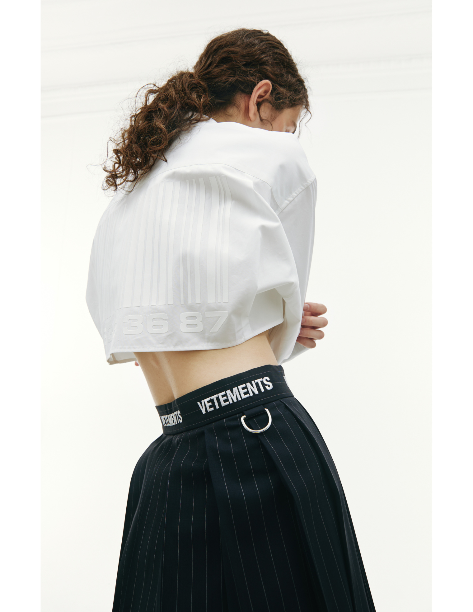 VETEMENTS Плиссированная юбка в полоску