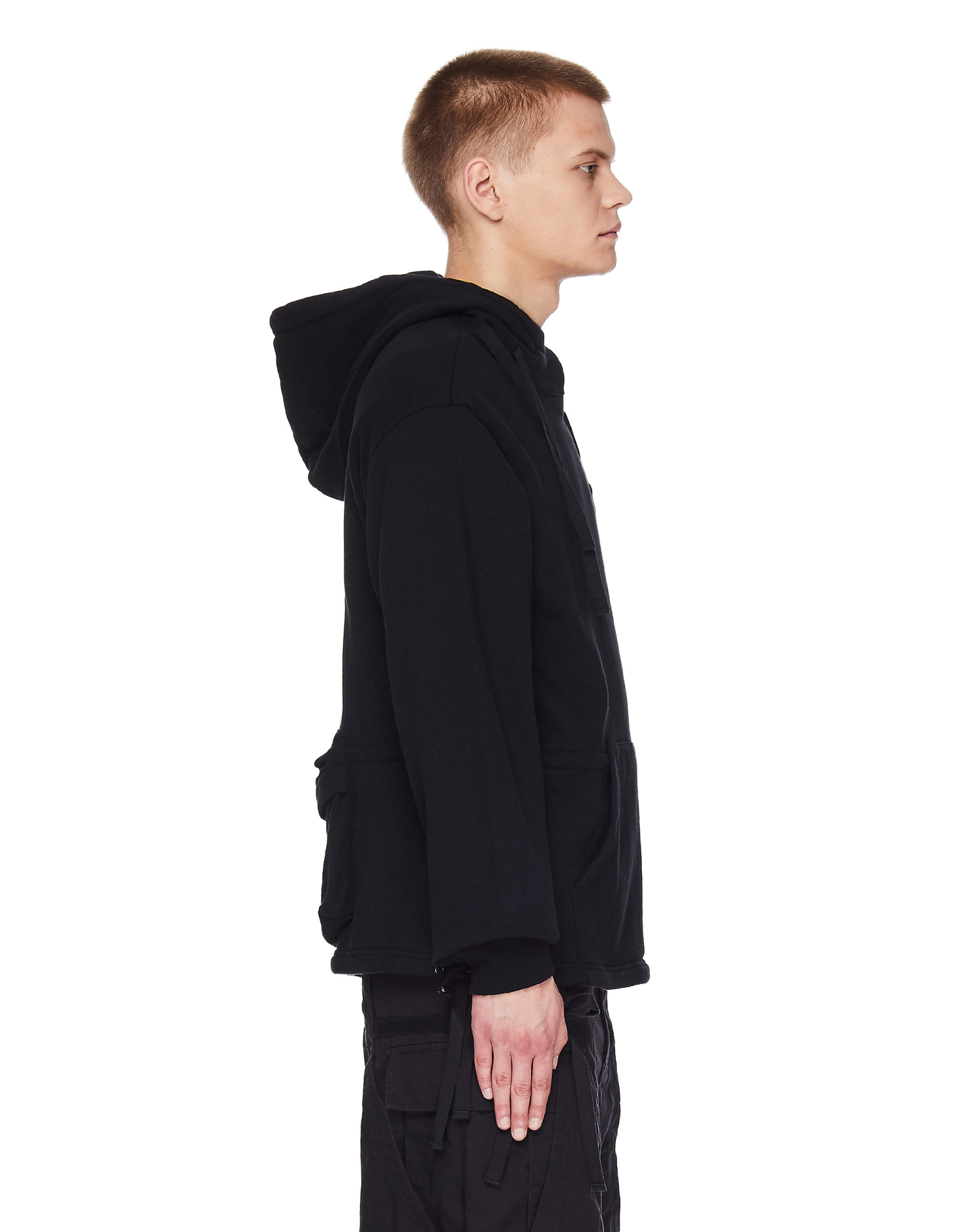 Undercover Black Cotton Printed Hoodie