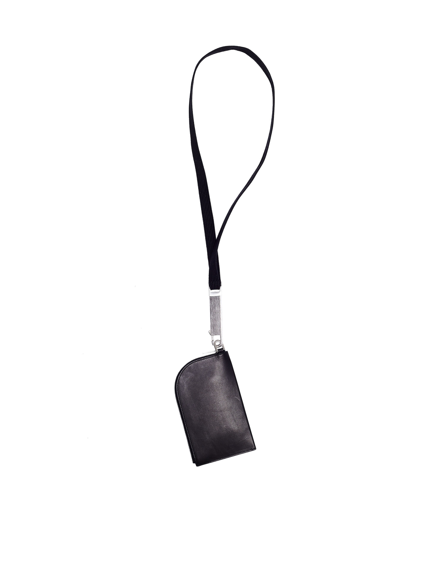 Rick Owens Black Leather Neck Wallet