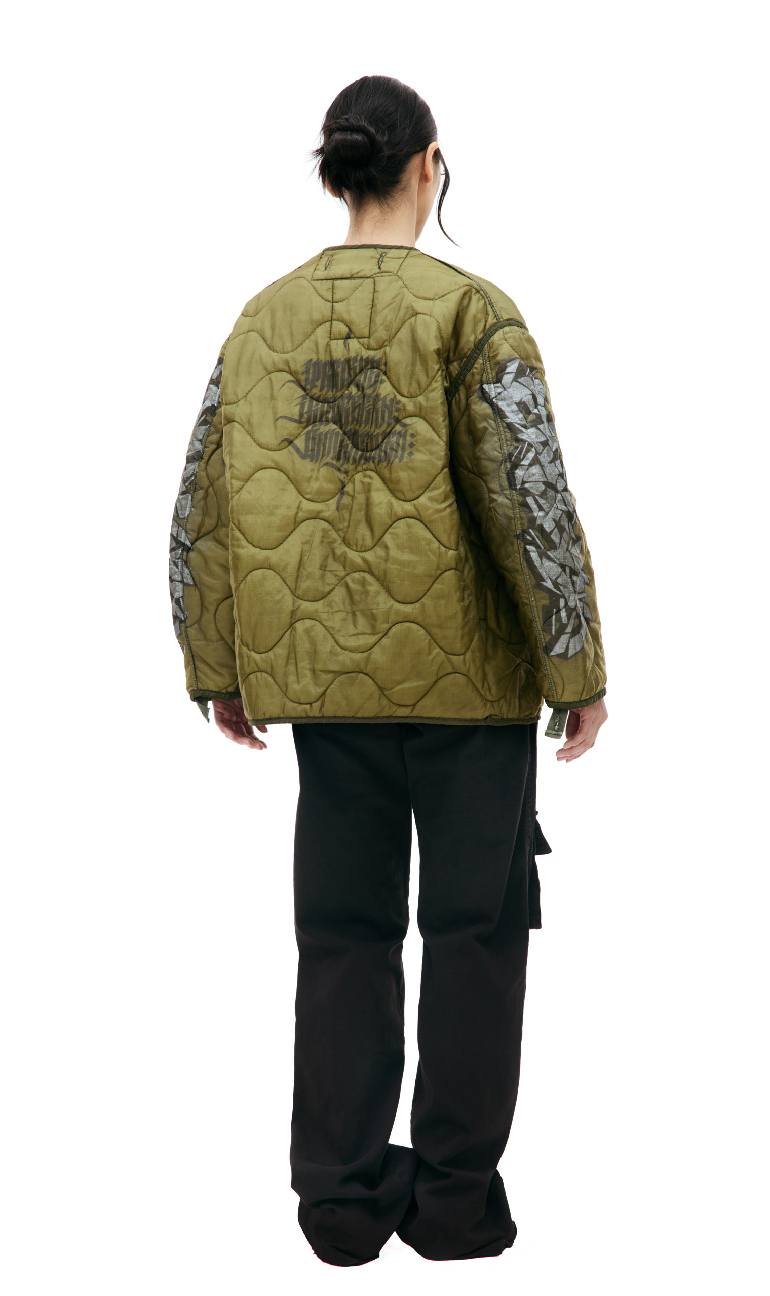 Children of the discordance Quilted jacket with graffiti print