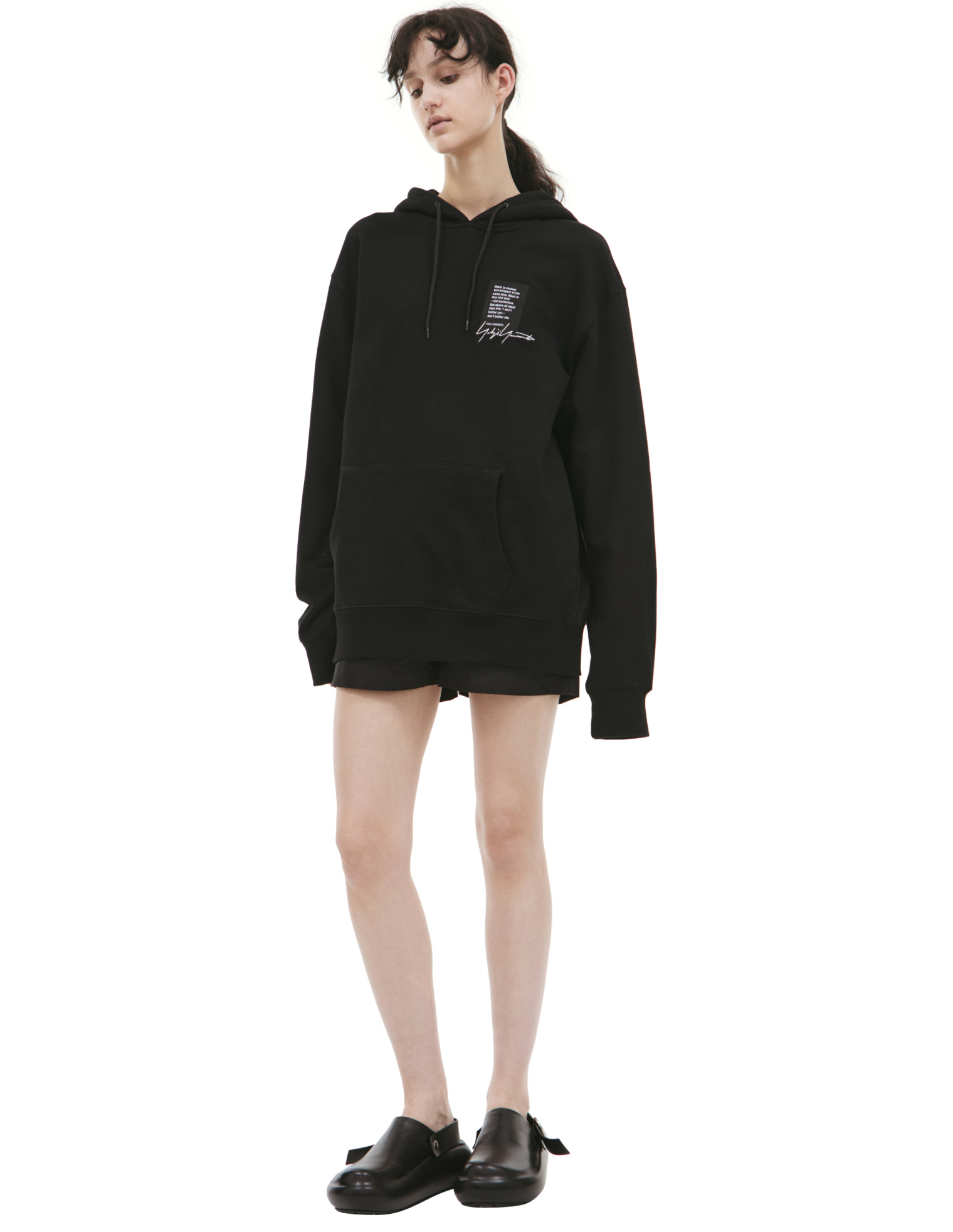 Yohji Yamamoto Black hoodie with patch