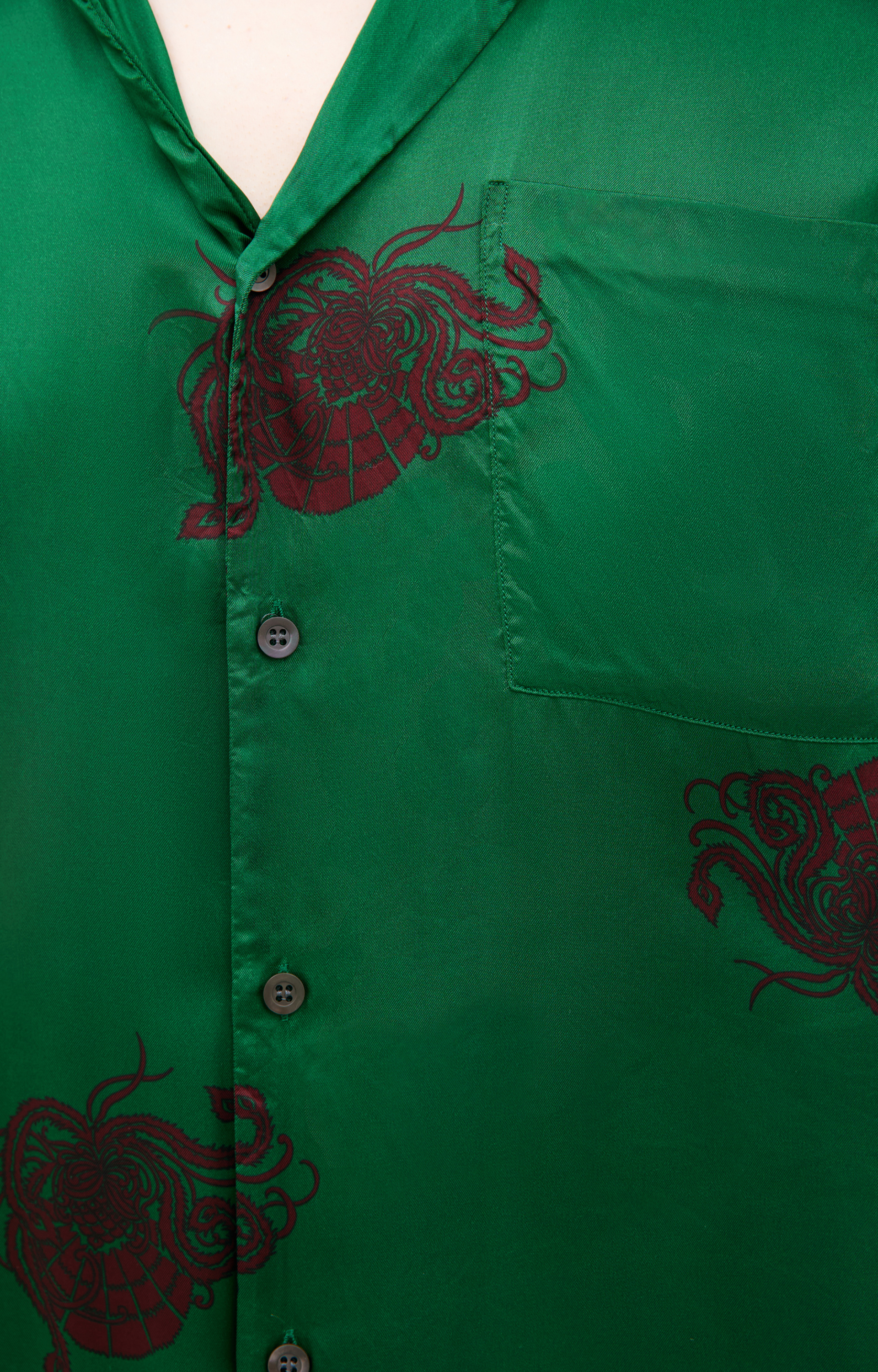 Dries Van Noten Green monoprint shirt