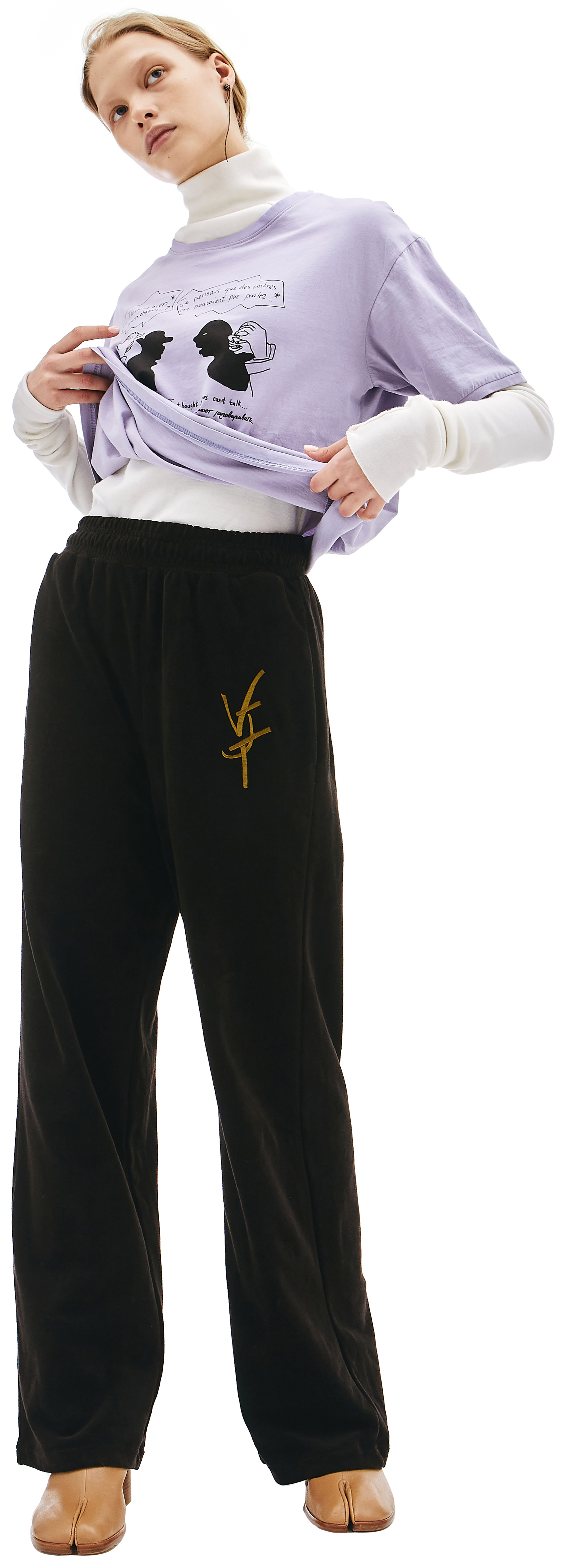 Vojettes Black & Green Embroidered Velvet Trousers