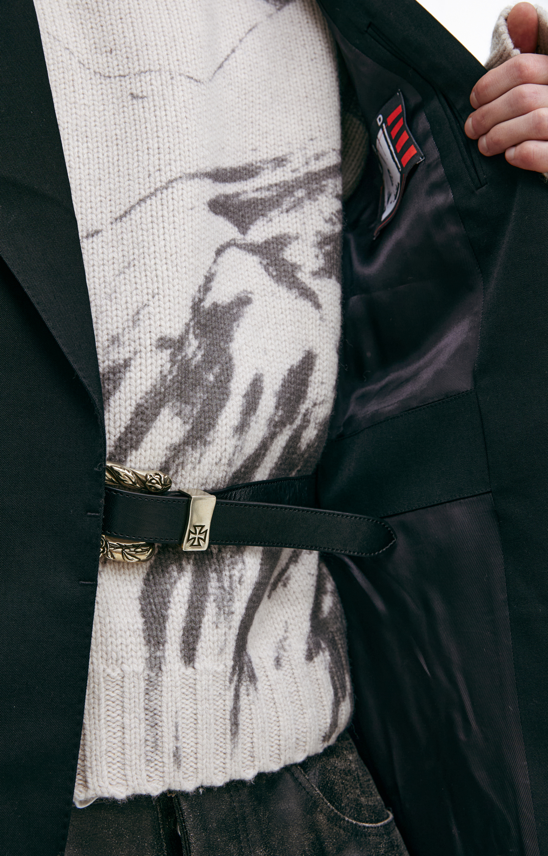 Enfants Riches Déprimés Wool blazer with stitched belt