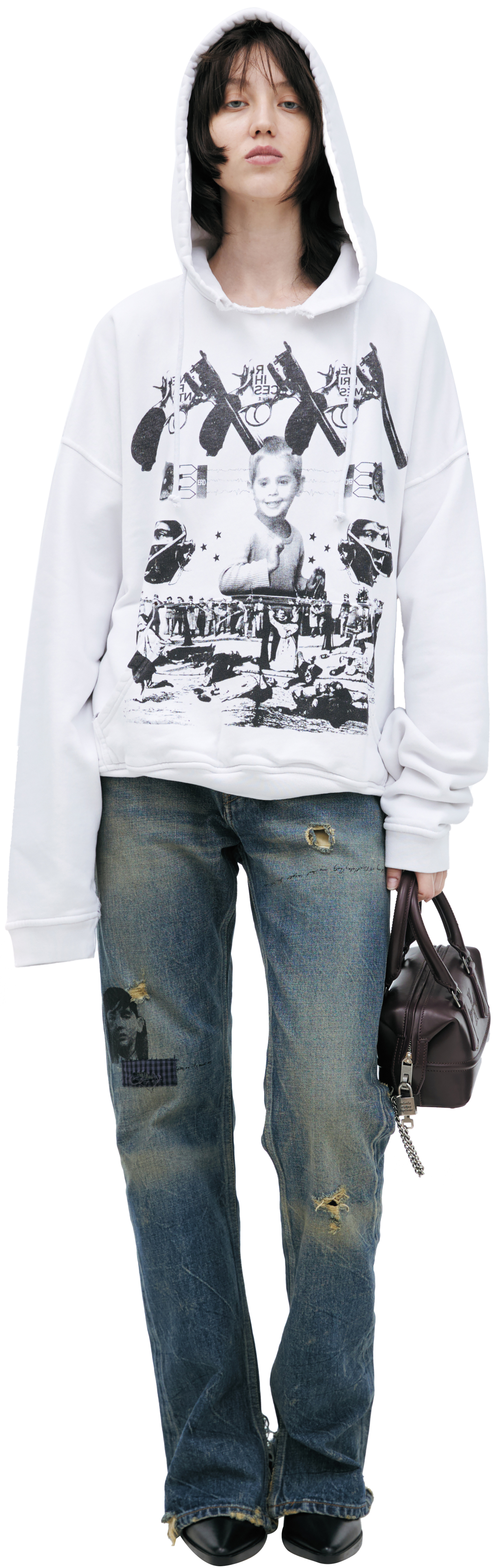 Enfants Riches Déprimés White print hoodie