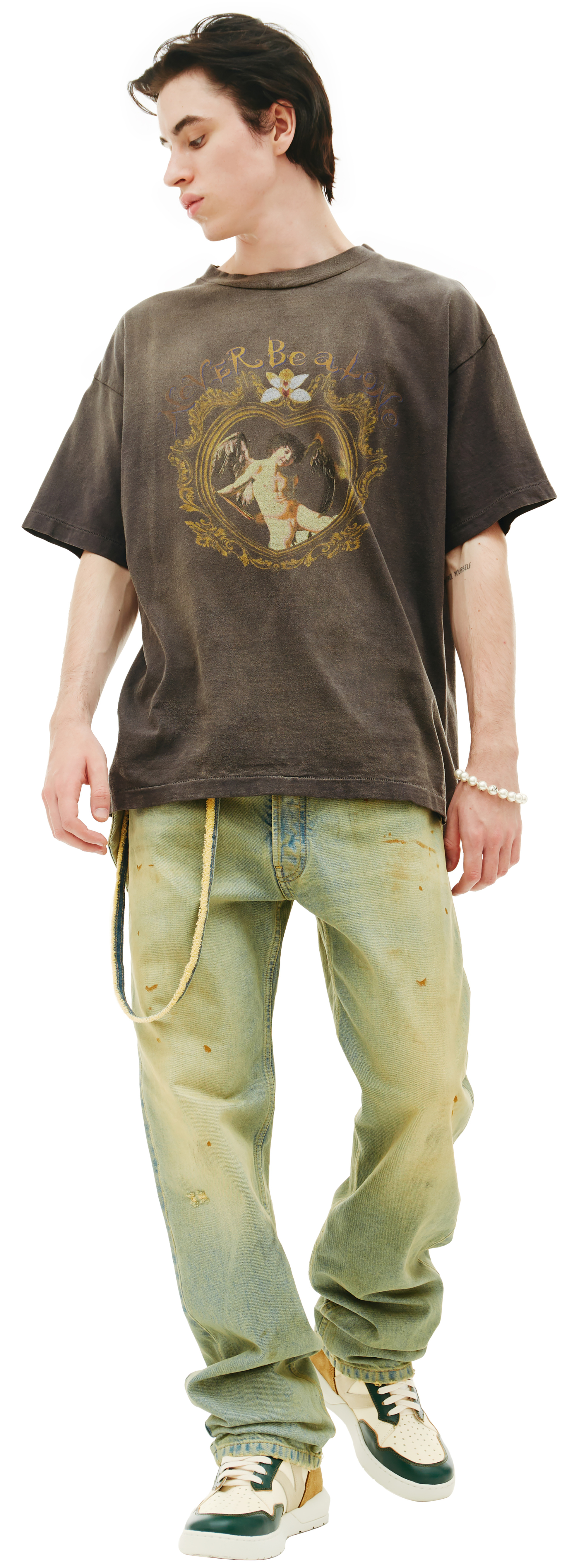 Saint Michael Never be alone printed t-shirt