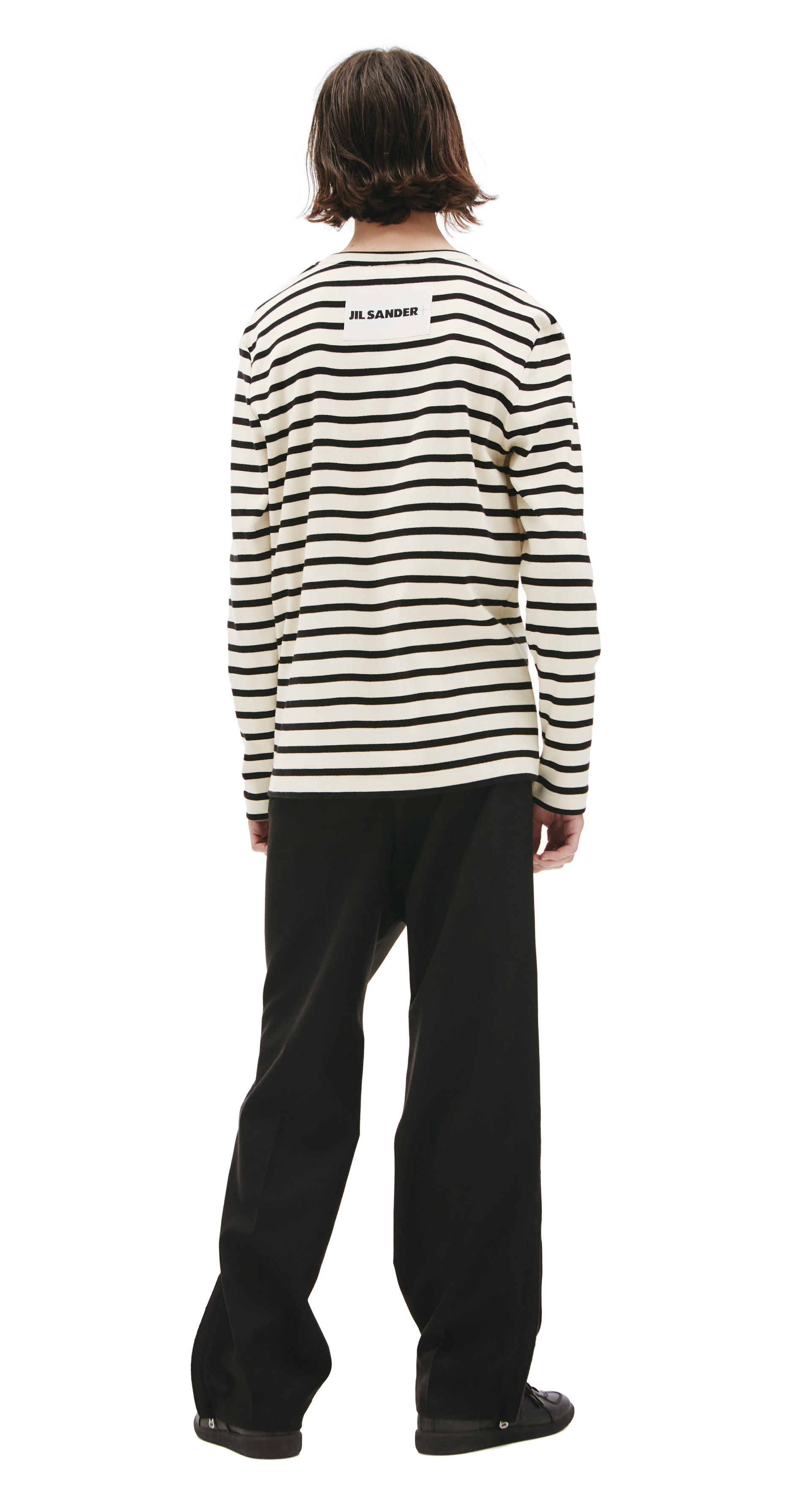 Jil Sander Сotton longsleeve with logo patch