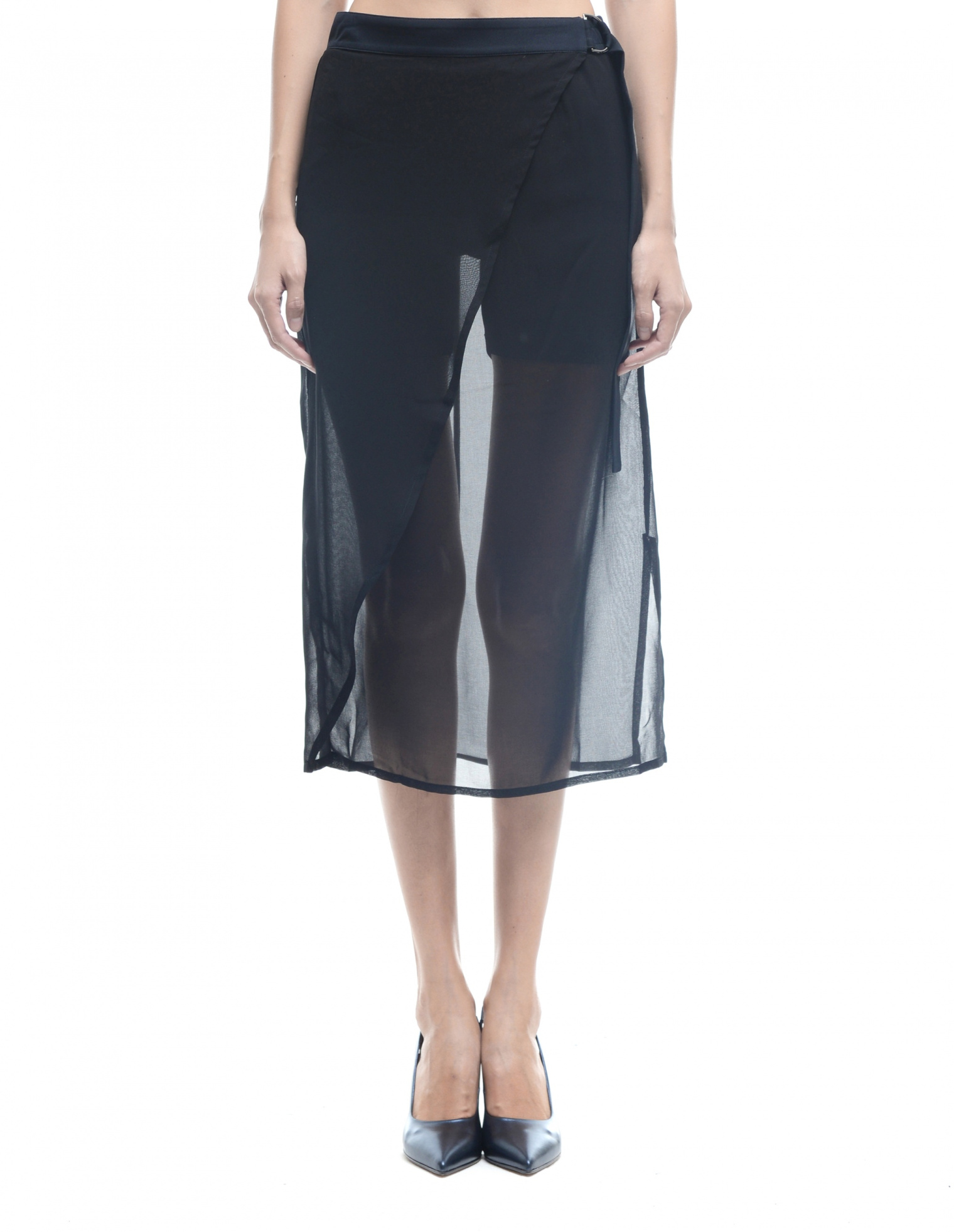 Damir Doma Silent Rayon shorts with transparent upper skirt