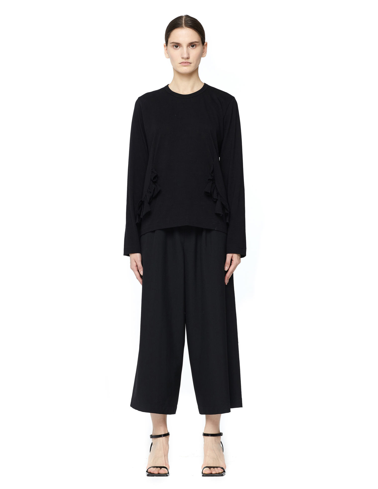 Comme des Garcons CdG Хлопковый лонгслив с оборками
