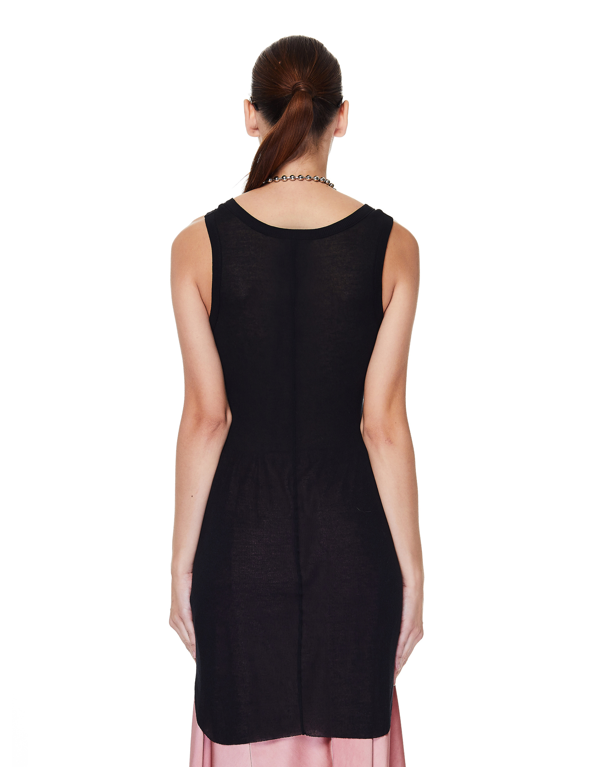 Ann Demeulemeester Black Viscose & Cashmere Tank Top