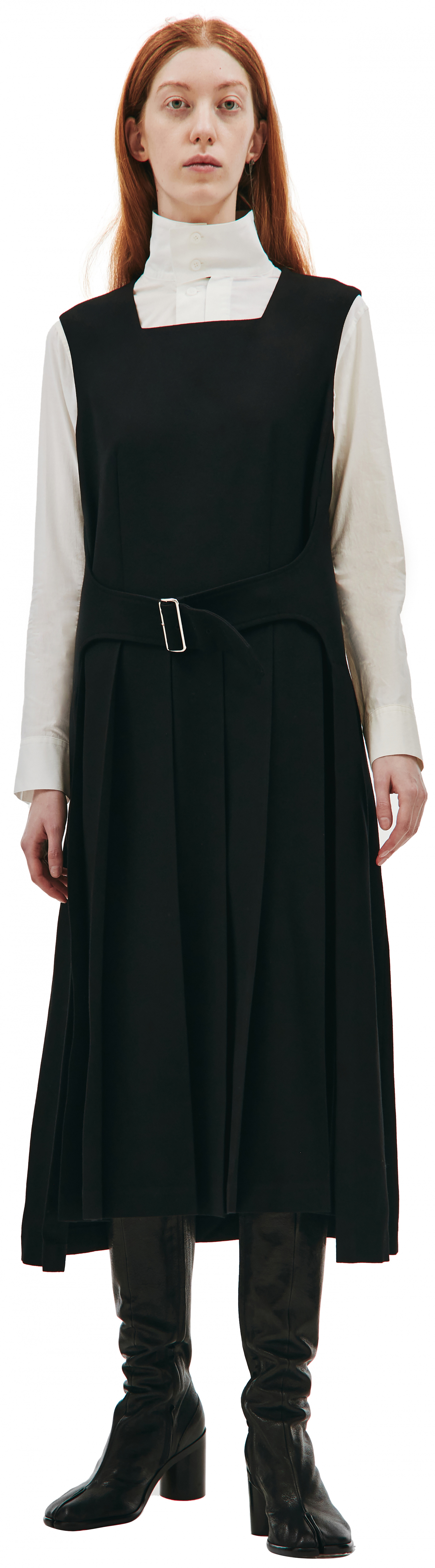 Comme des Garcons CdG Black Wool Dress with belt