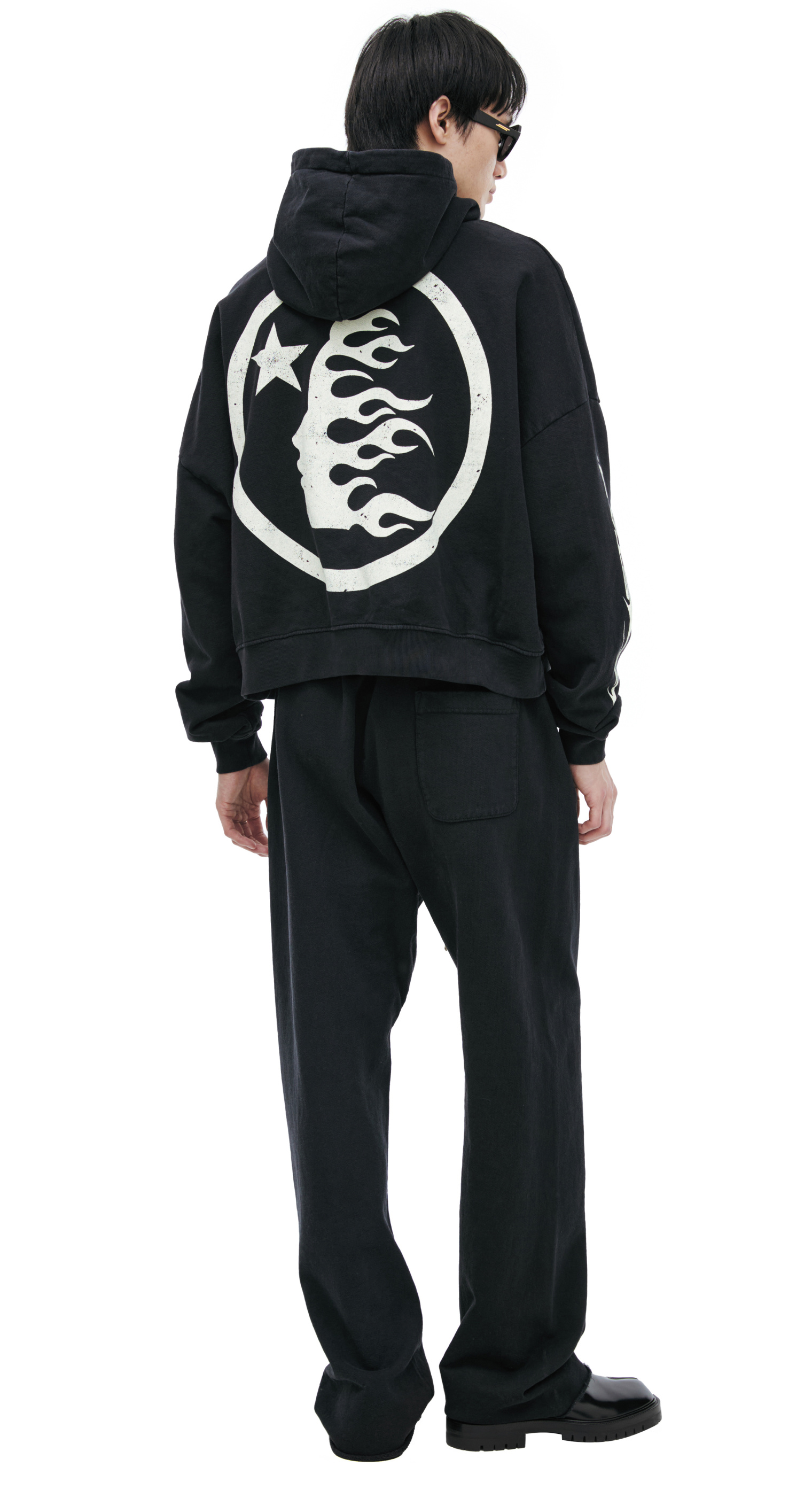 Buy Hellstar men black print hoodie for $291 online on SV77
