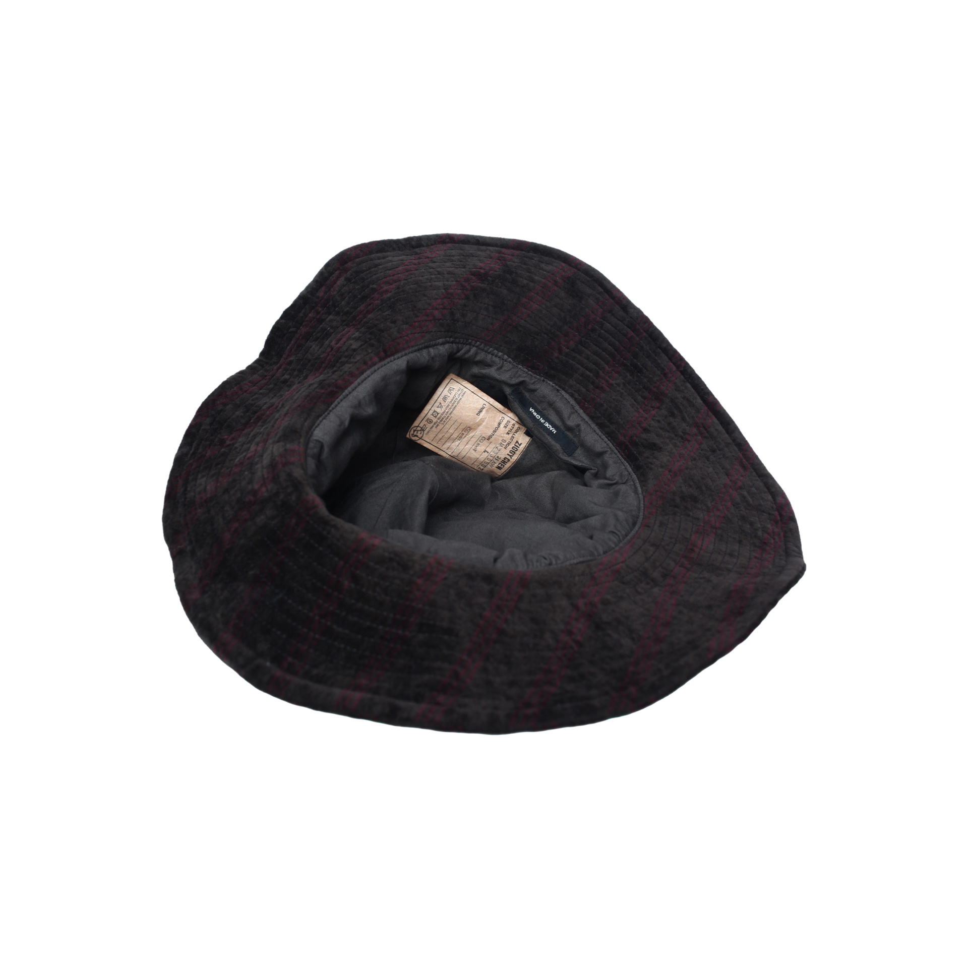 Ziggy Chen Velvet hat with stripes