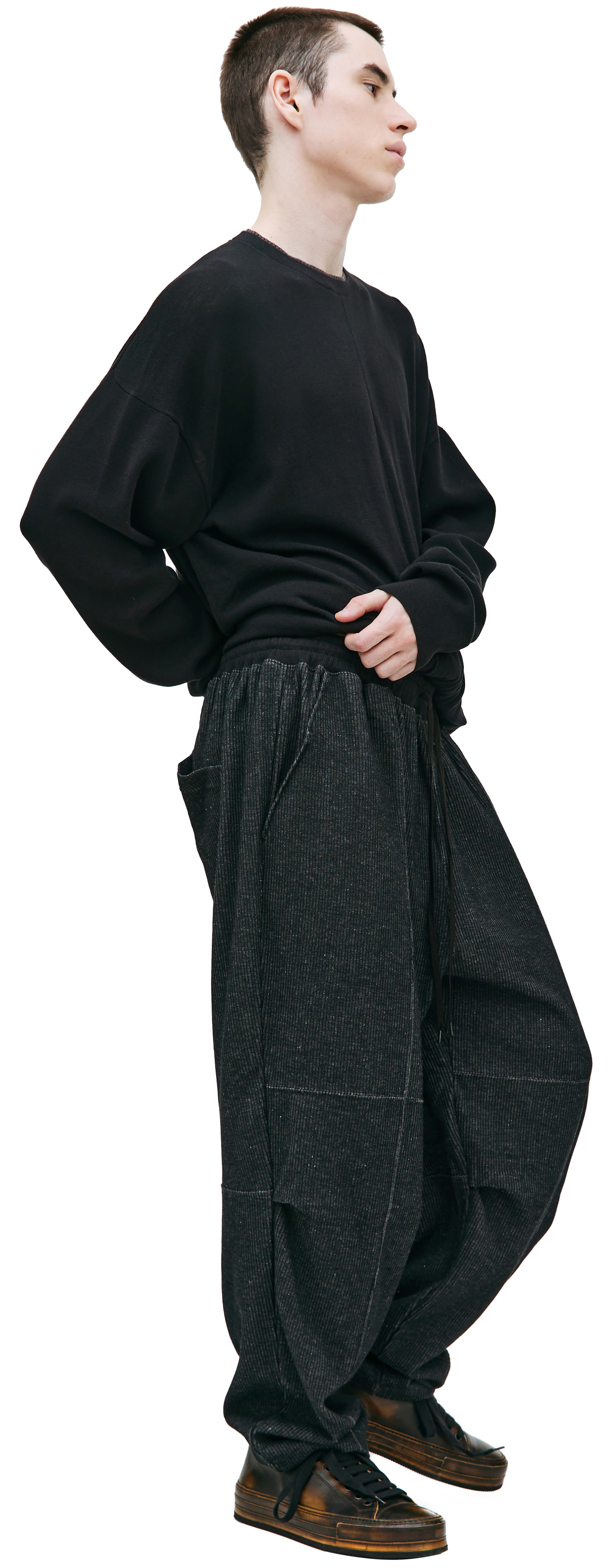 The Viridi-Anne Striped knit drawstring trousers