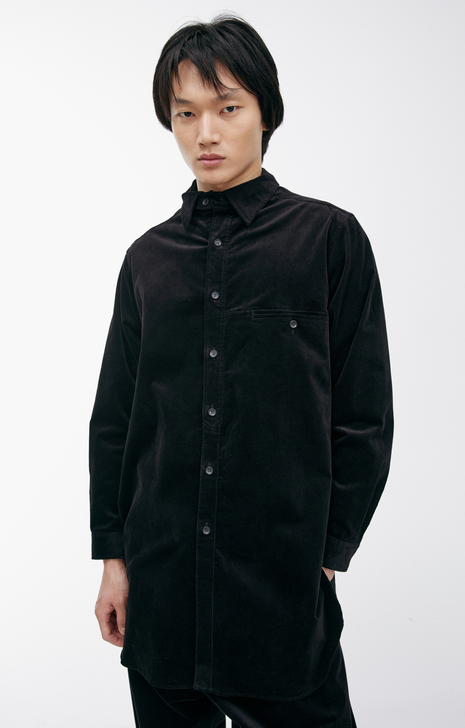 Yohji Yamamoto Black velour shirt