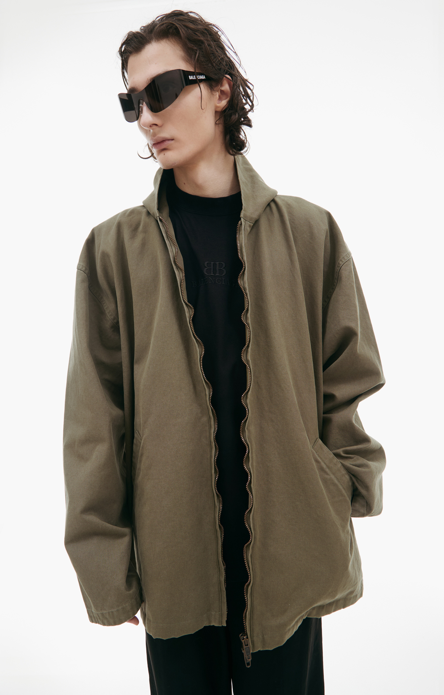 Balenciaga Khaki hooded jacket