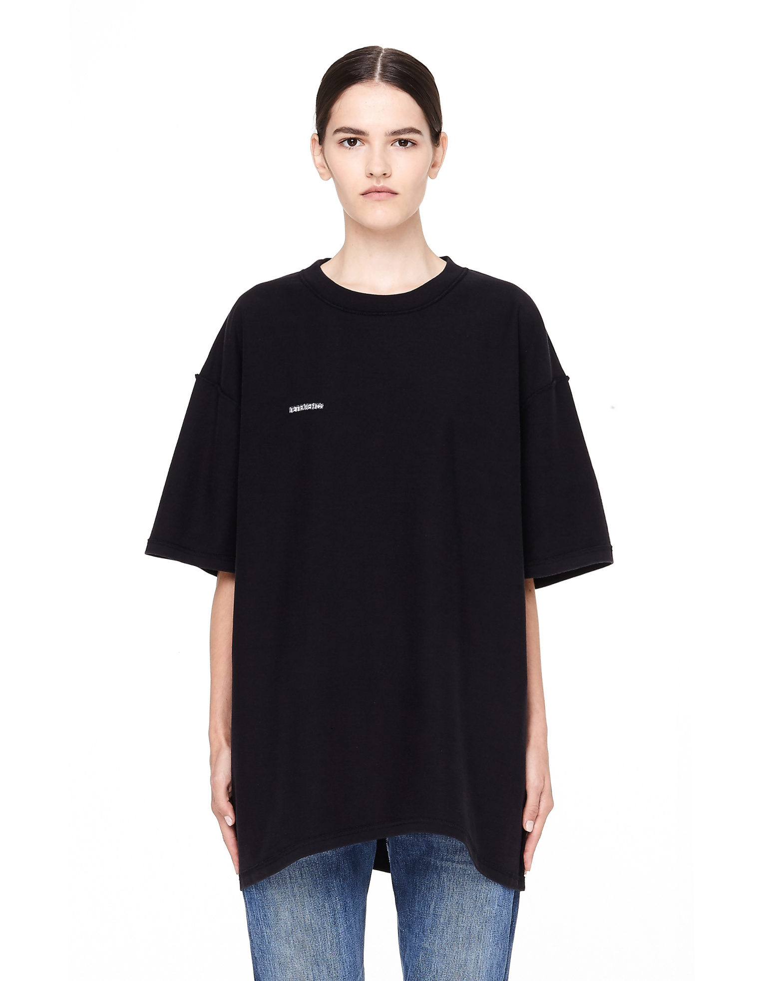 VETEMENTS Черная хлопковая футболка Inside-out