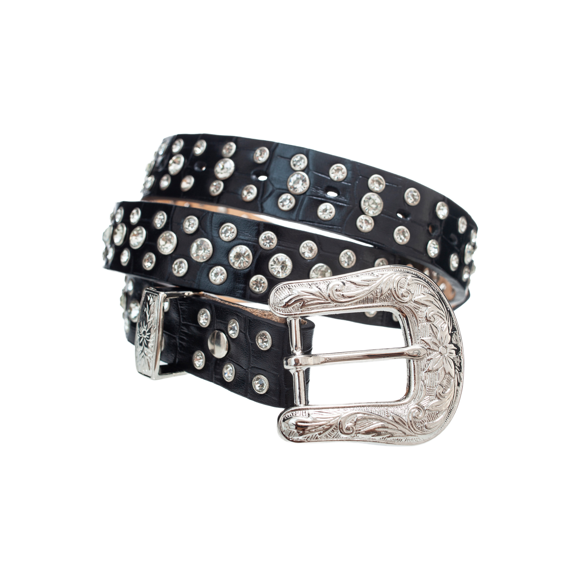 Doublet Crocodile pattern blings belt