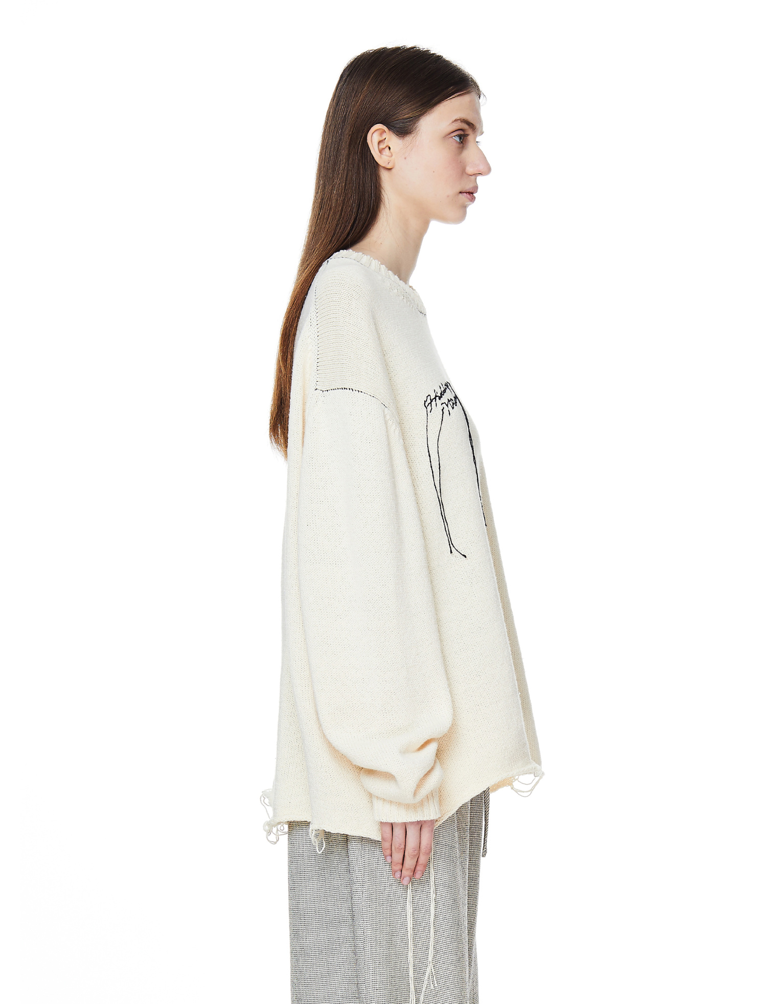 Doublet Ivory Cotton Hidden Message Sweater