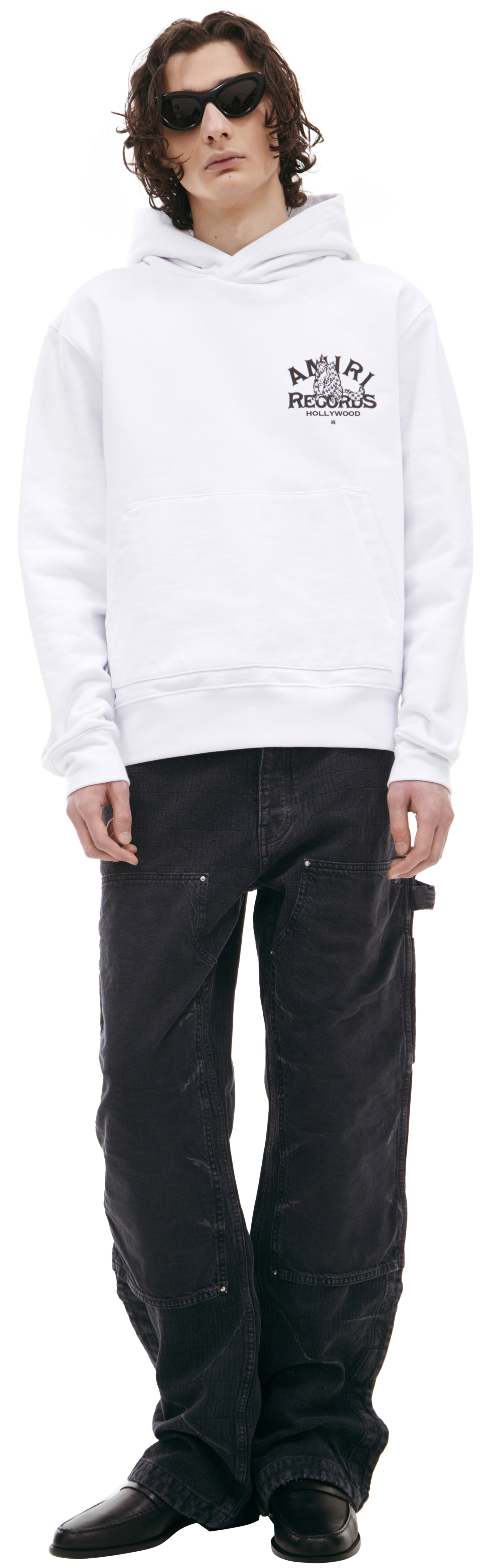 AMIRI White logo hoodie