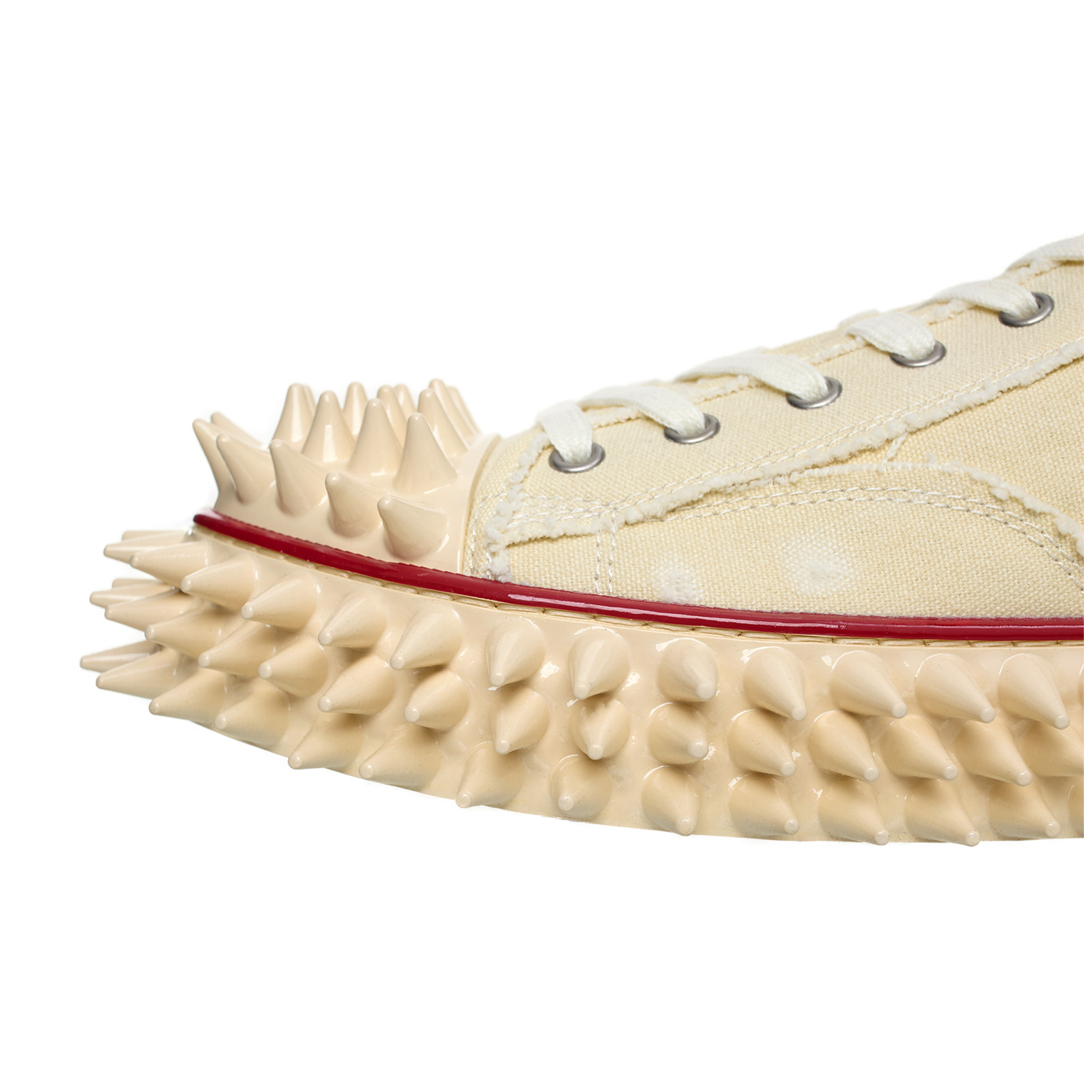 28.5　Doublet 25AW SPIKY CANVAS SNEAKER Buy Doublet men beige canvas spiky sneakers for $515 online on