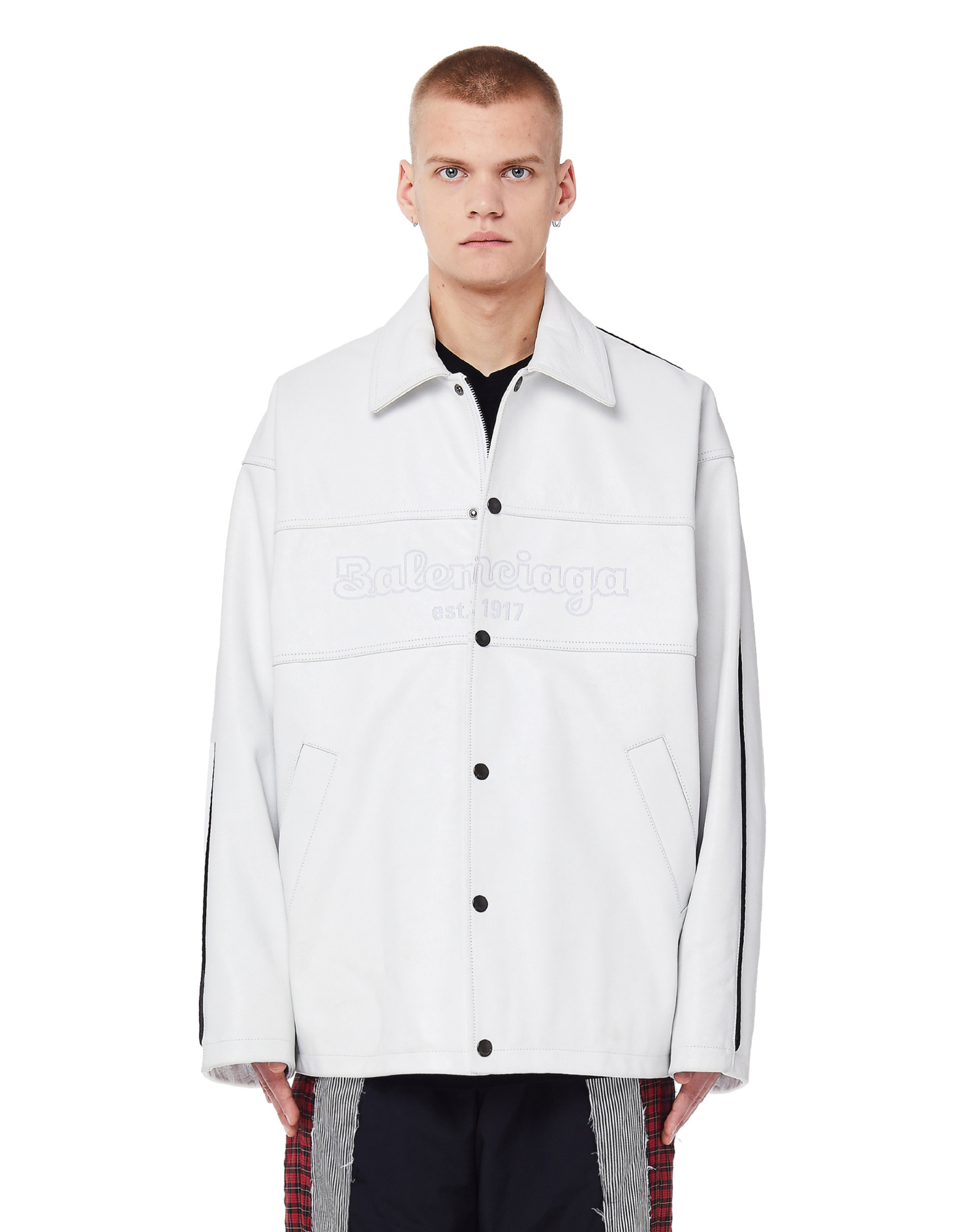 Balenciaga Balenciaga EST. 1917 Snapped Leather Jacket
