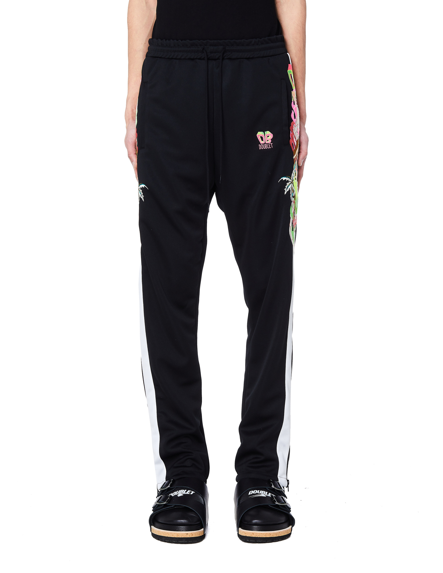 Doublet Black Chaos Embroidery Track Pants