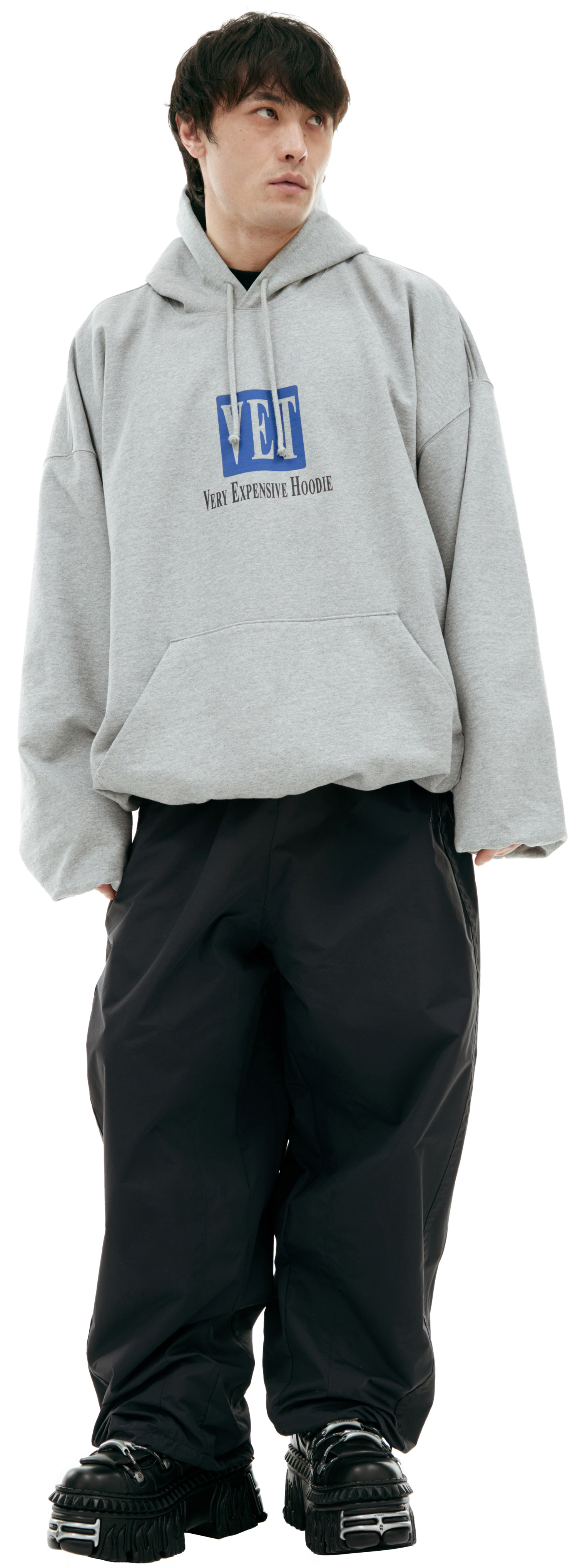 VETEMENTS Grey print hoodie