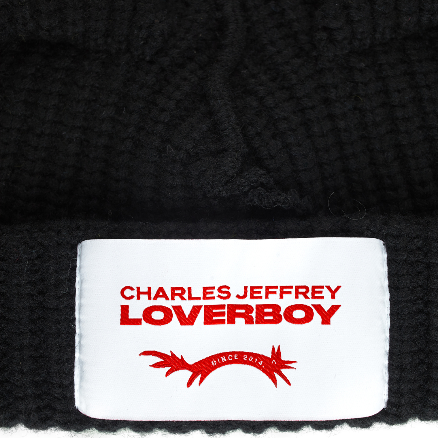CHARLES JEFFREY LOVERBOY Black chunky rabbit beanie