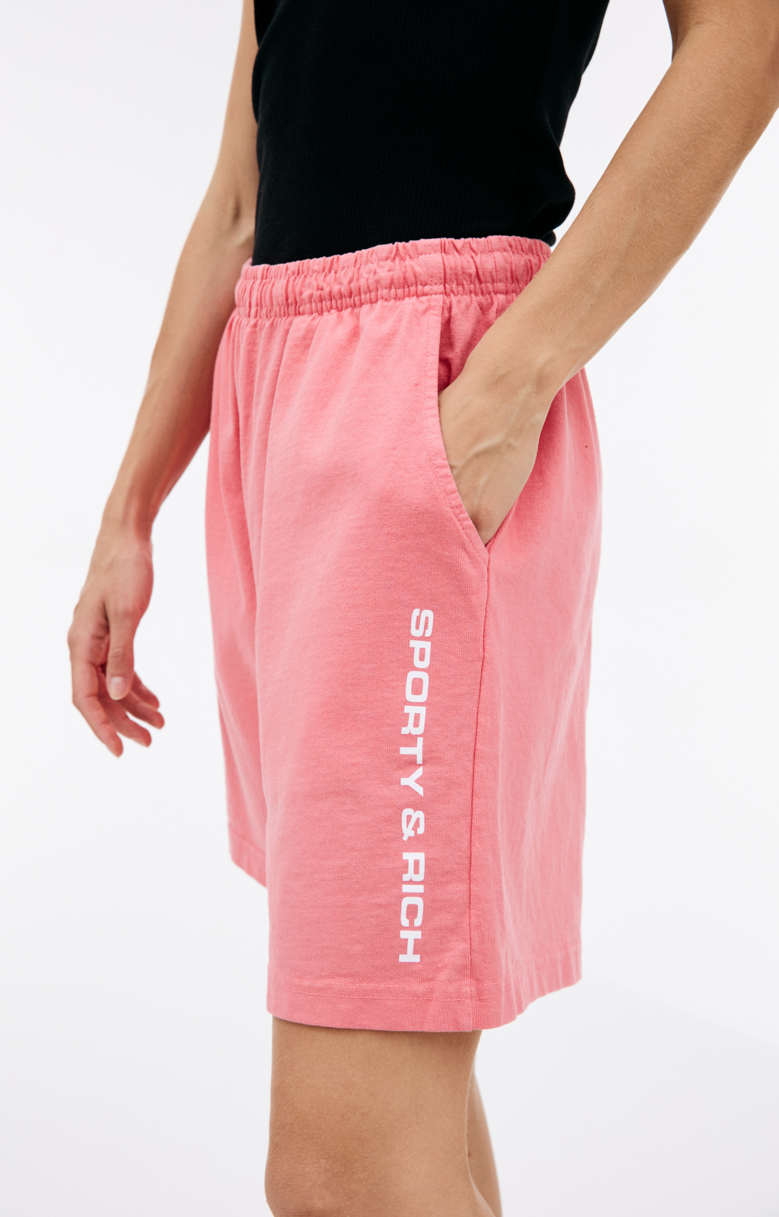 SPORTY & RICH Logo cotton shorts