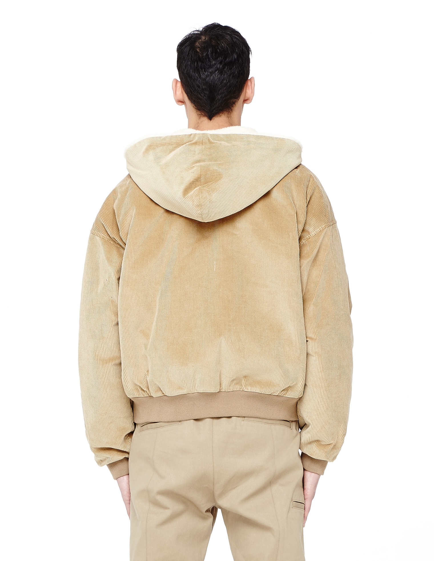 Fear of God Beige Velvet Bomber Jacket