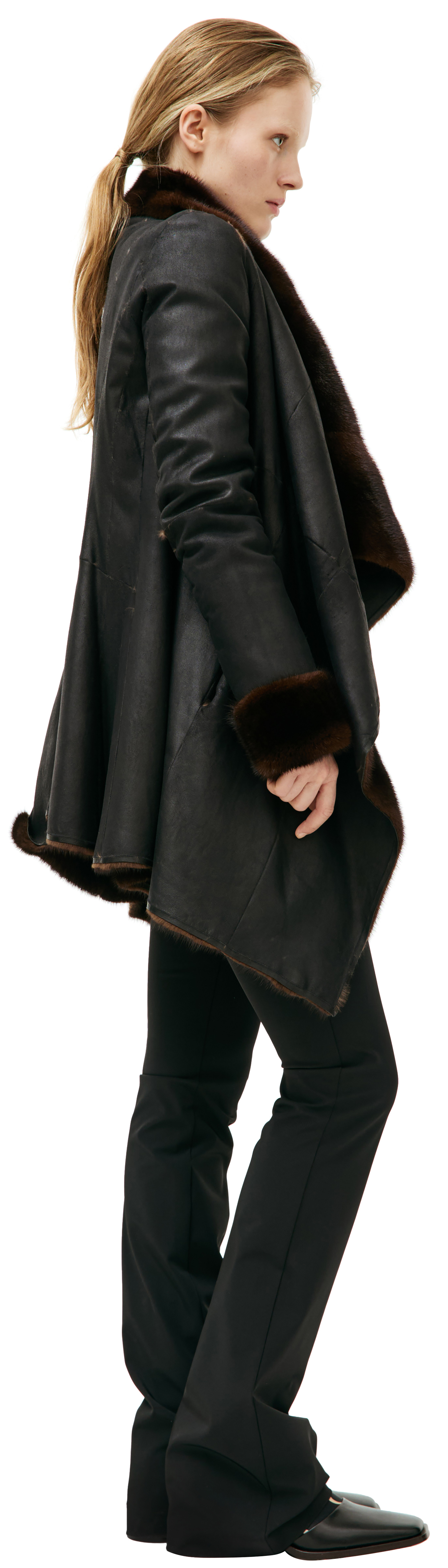 HUN Rick Owens Двусторонняя куртка из кожи с мехом норки